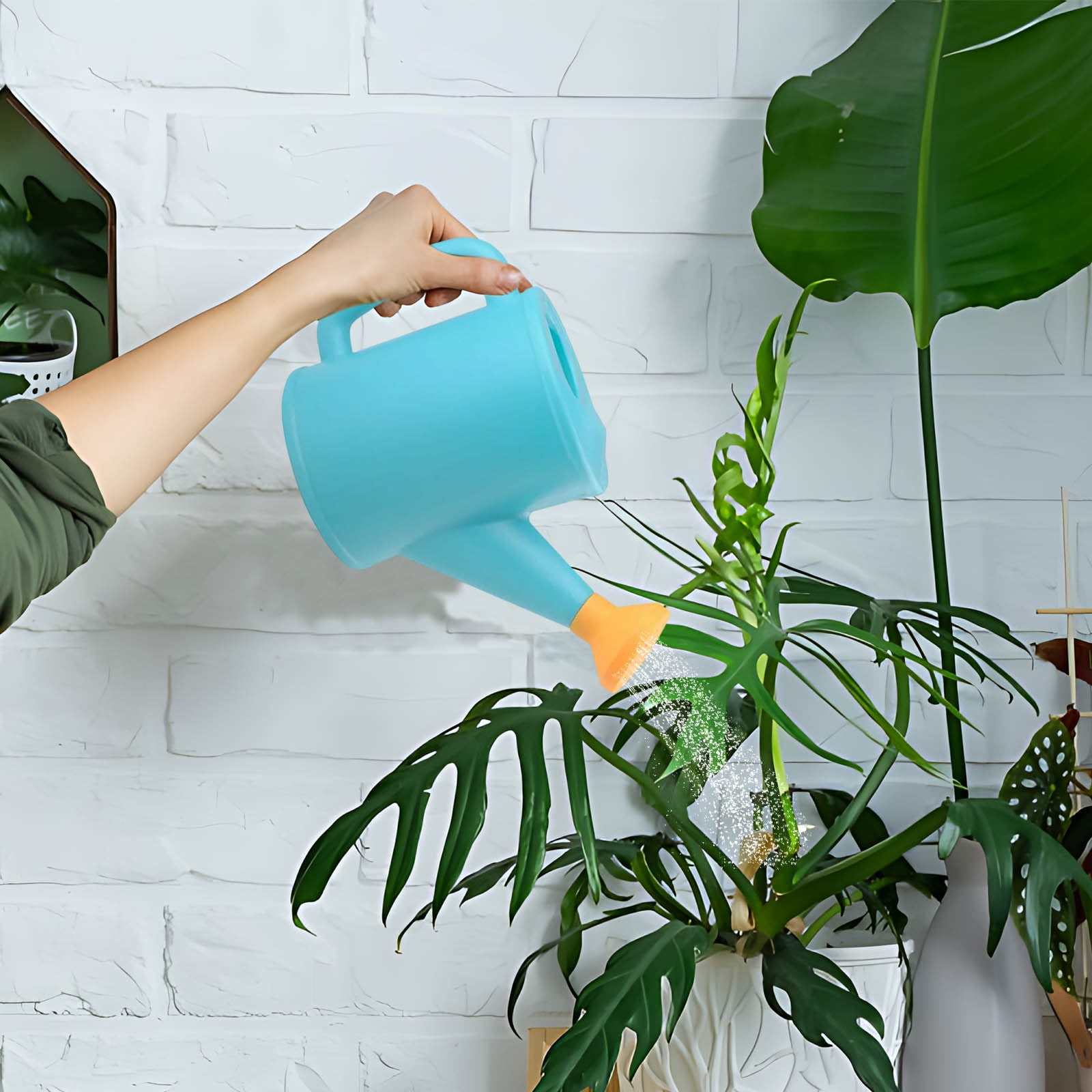 Dmlowu Watering Can 700ml Plastic Kids Watering Can Light-Weight Watering Can Indoor Plants for Artificial Plants Outdoor Garden Flowers Live Plants, Sturdy Gardening Watering Can for Kids Blue - Image 4
