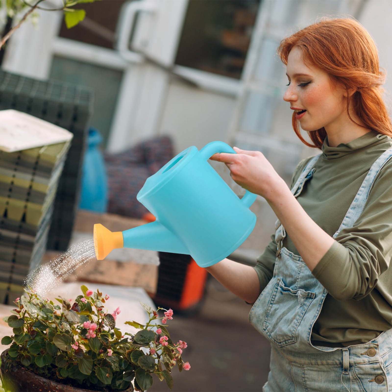 Dmlowu Watering Can 700ml Plastic Kids Watering Can Light-Weight Watering Can Indoor Plants for Artificial Plants Outdoor Garden Flowers Live Plants, Sturdy Gardening Watering Can for Kids Blue - Image 5