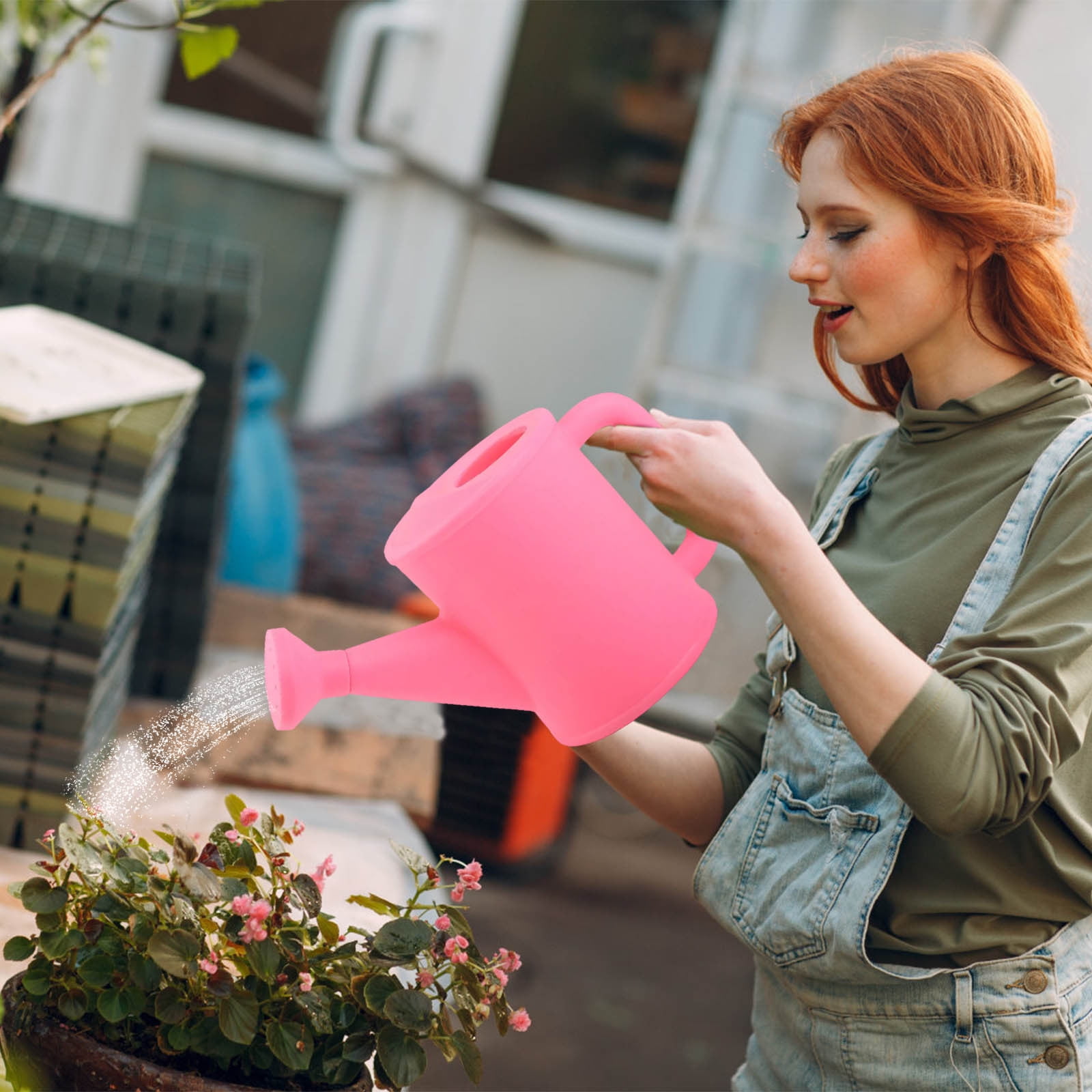 Dmlowu Watering Can 700ml Plastic Kids Watering Can Light-Weight Watering Can Indoor Plants for Artificial Plants Outdoor Garden Flowers Live Plants, Sturdy Gardening Watering Can for Kids Pink - Image 5