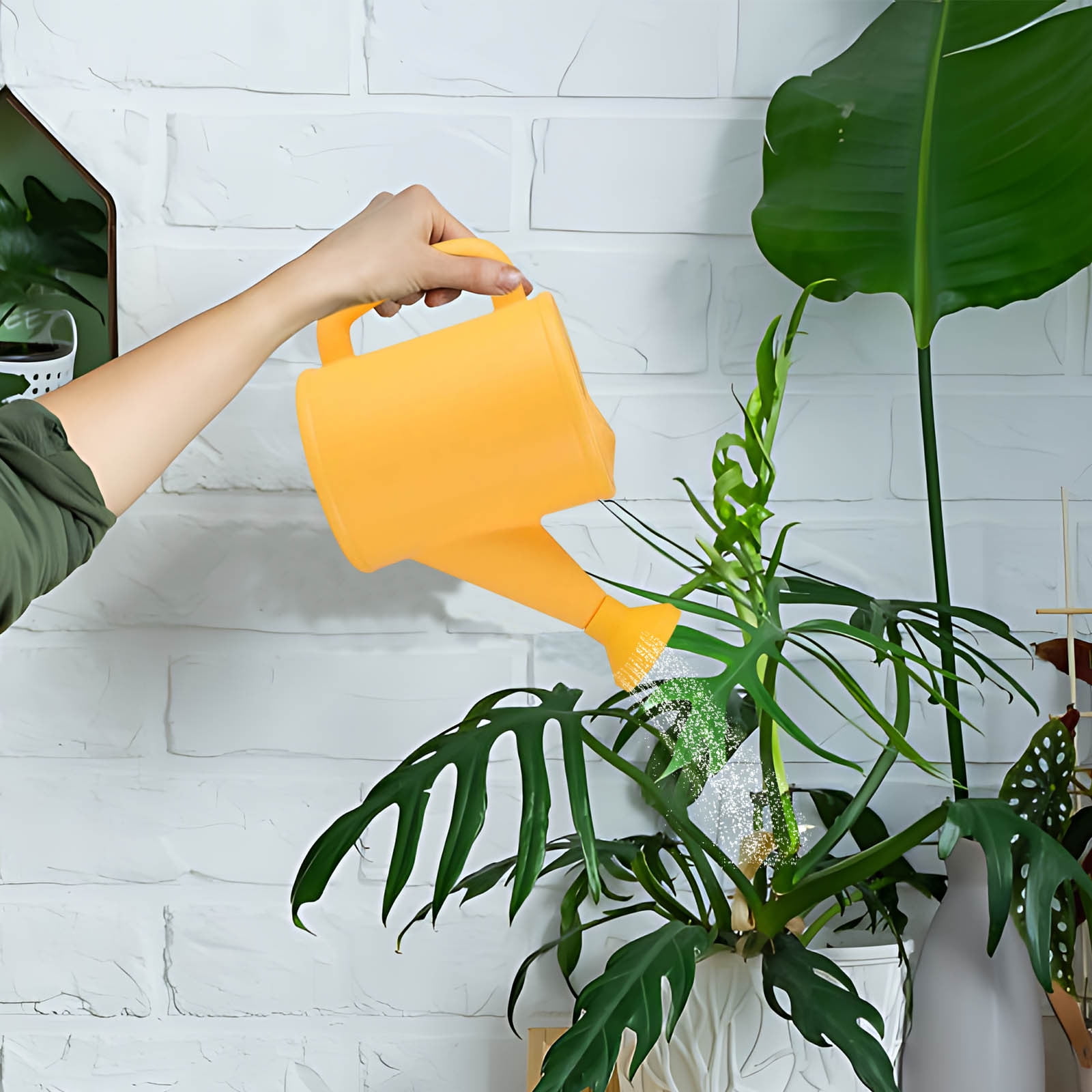 Dmlowu Watering Can 700ml Plastic Kids Watering Can Light-Weight Watering Can Indoor Plants for Artificial Plants Outdoor Garden Flowers Live Plants, Sturdy Gardening Watering Can for Kids Yellow - Image 3