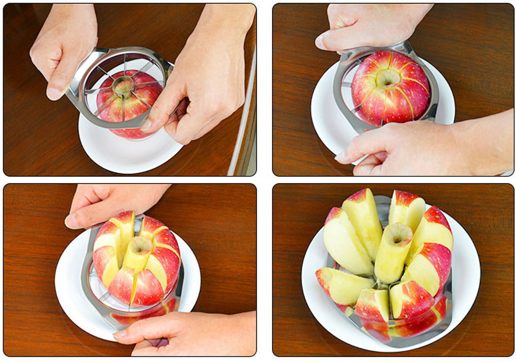 PALIFEUR Stainless Steel Apple Slicer Easy Cut Apple Corer 8-Slice Thin Apple Slicer and Corer Classic Apple Cutter Sturdy，Easy to Use,Time-Savi Silver - Image 2