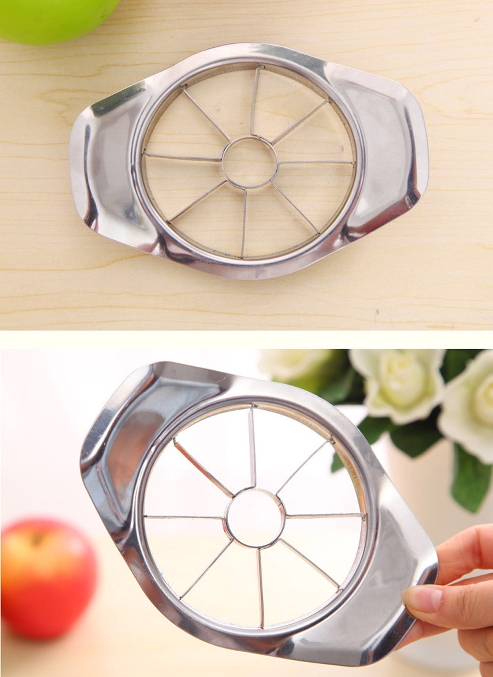 PALIFEUR Stainless Steel Apple Slicer Easy Cut Apple Corer 8-Slice Thin Apple Slicer and Corer Classic Apple Cutter Sturdy，Easy to Use,Time-Savi Silver - Image 7