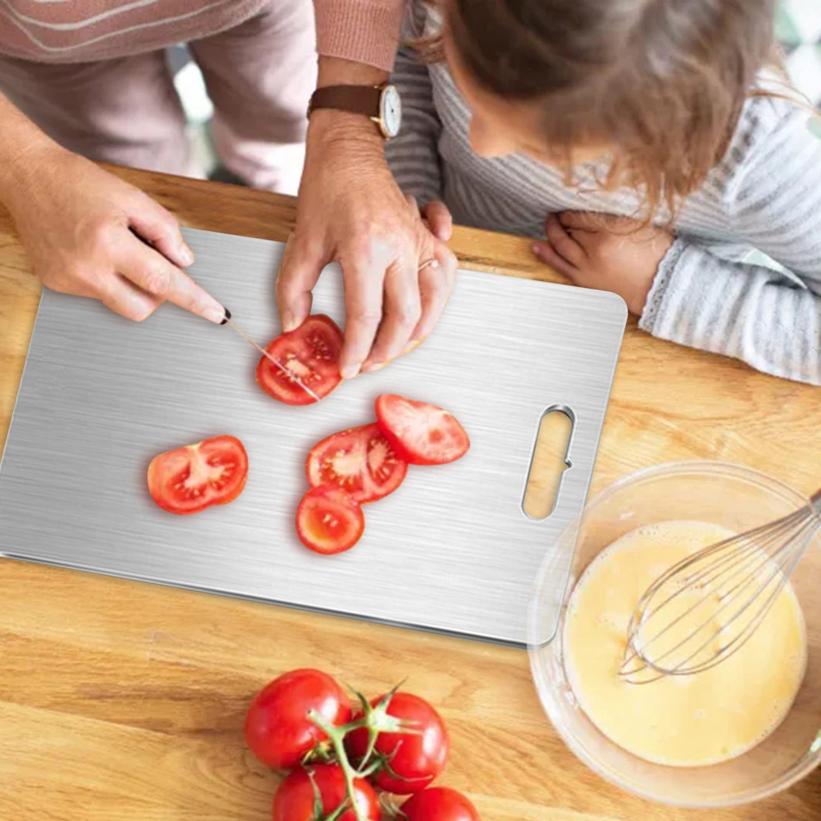 PALIFEUR Cutting Board Non Toxic Steel Cutting Boards for Kitchen, Different Sizes & Non Slip Handles, Servicealbe Non Stick Chopping Board A - Image 8