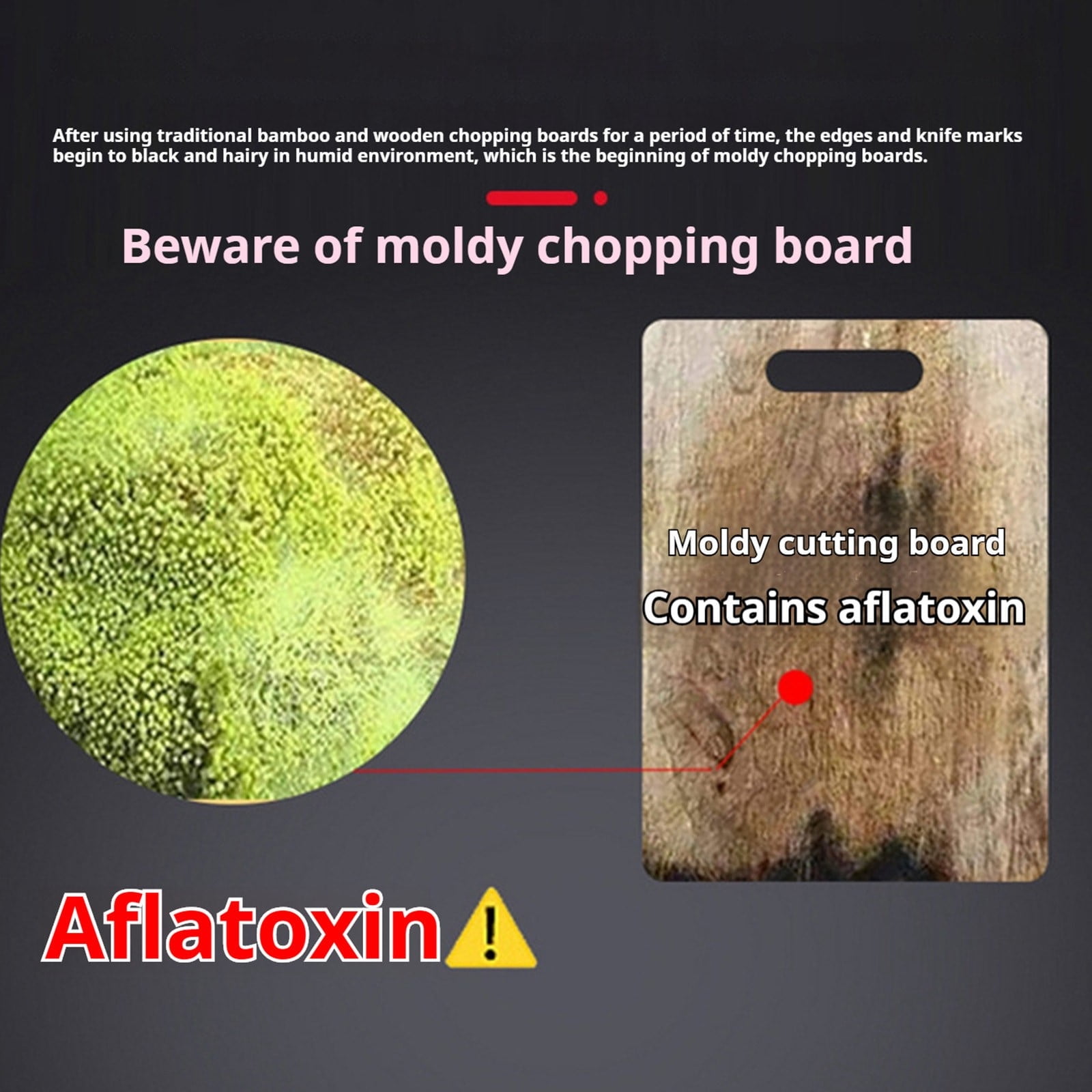 PALIFEUR Cutting Board Non Toxic Steel Cutting Boards for Kitchen, Different Sizes & Non Slip Handles, Servicealbe Non Stick Chopping Board C - Image 6