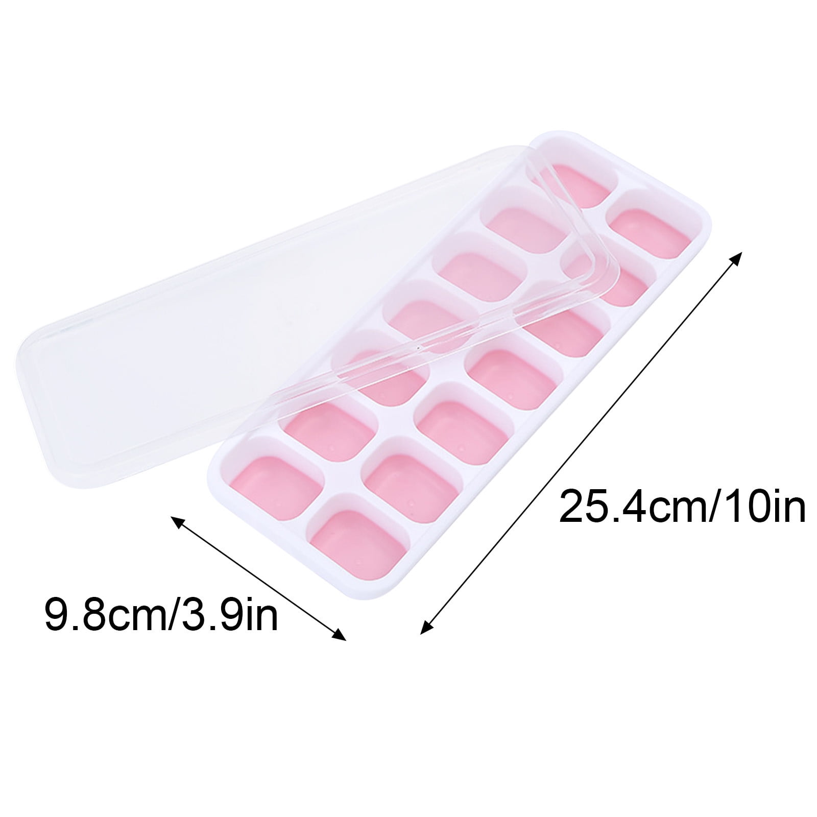 PALIFEUR Silicone Ice Cube Tray 2 Pack Easy-Release & Flexible 14-Ice Cube Trays with Avoid Spill Removable Lid, Stackable Ice Trays with Ice Covers for Freezer Pink - Image 4