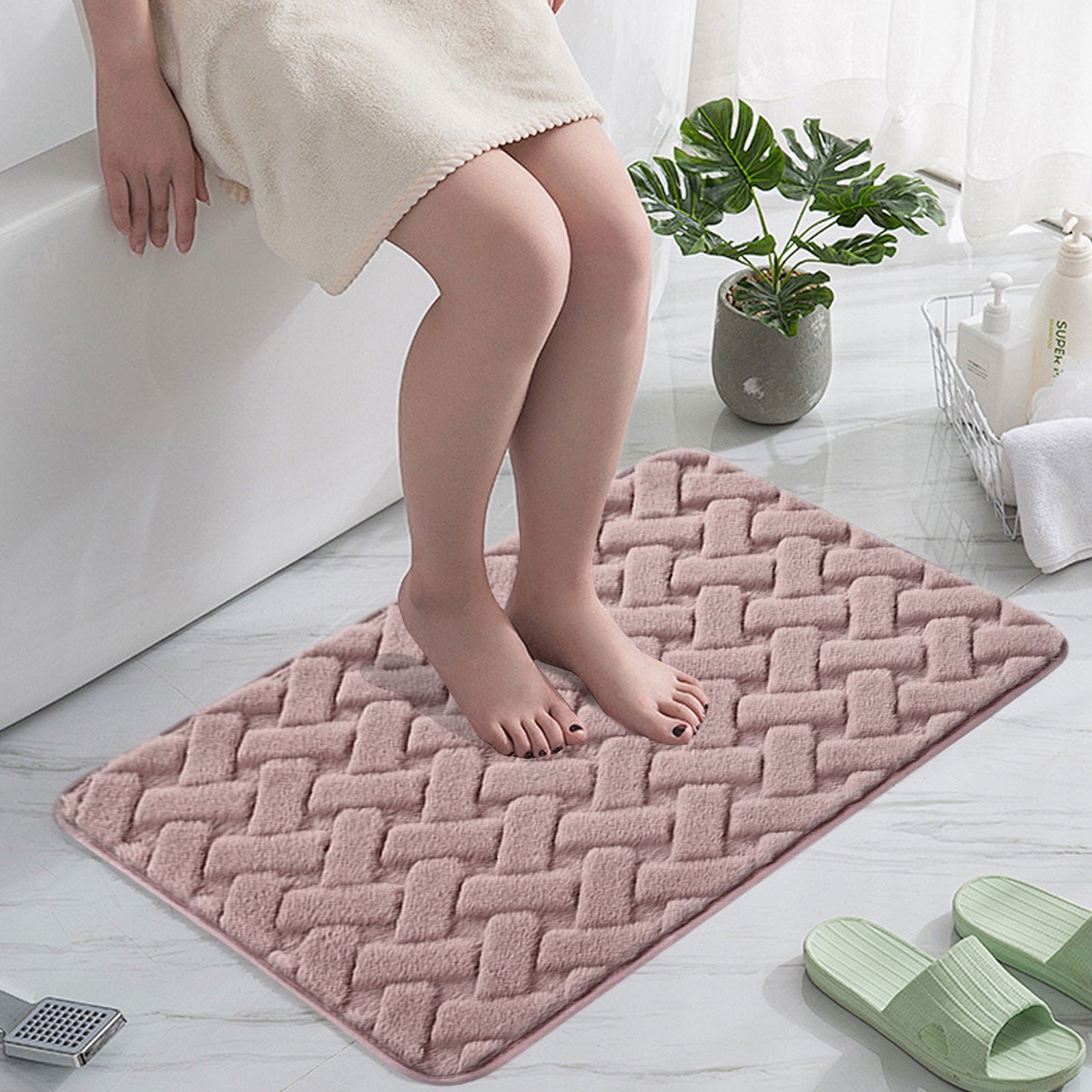 PALIFEUR Bathroom Rugs, Extra Soft Absorbent Bath Rugs, 15.7