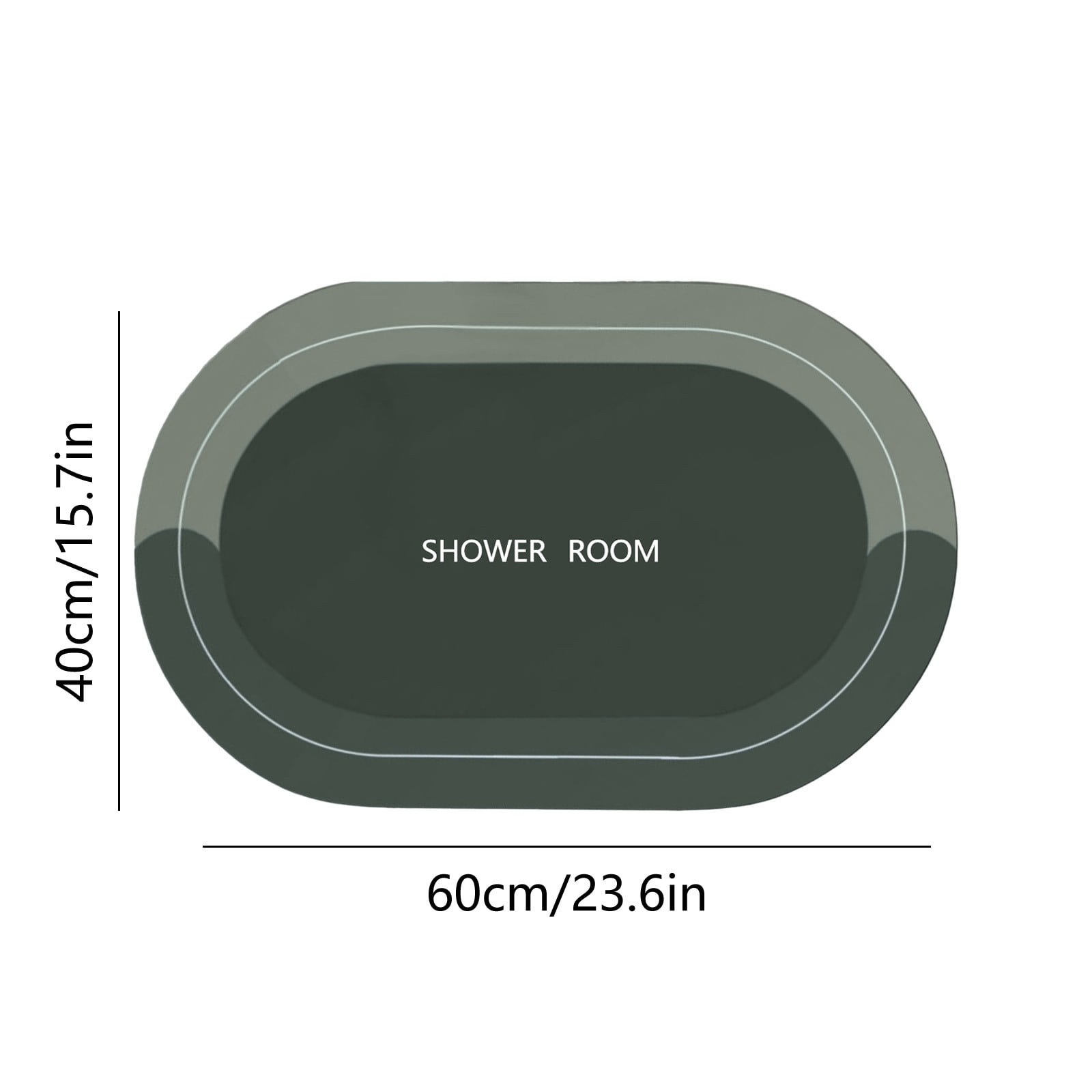 PALIFEUR Oval Bathroom Rugs, Extra Soft Absorbent Bath Mat, 15.7