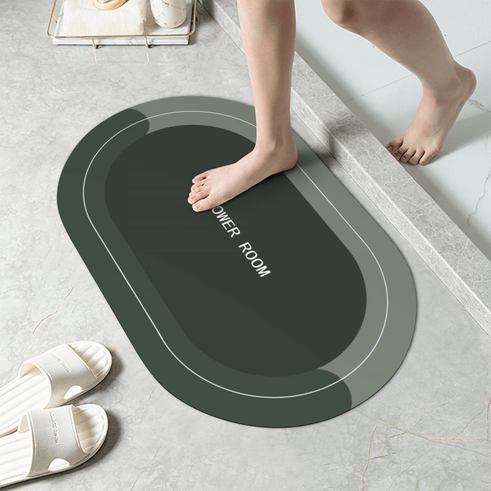 PALIFEUR Oval Bathroom Rugs, Extra Soft Absorbent Bath Mat, 15.7