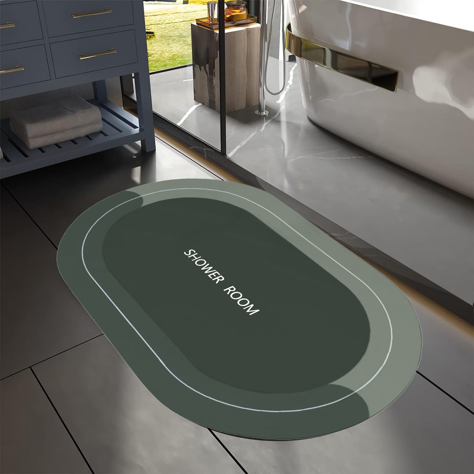PALIFEUR Oval Bathroom Rugs, Extra Soft Absorbent Bath Mat, 15.7