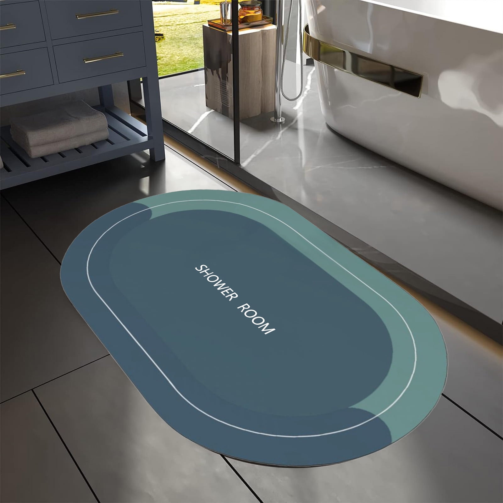 PALIFEUR Oval Bathroom Rugs, Extra Soft Absorbent Bath Mat, 15.7