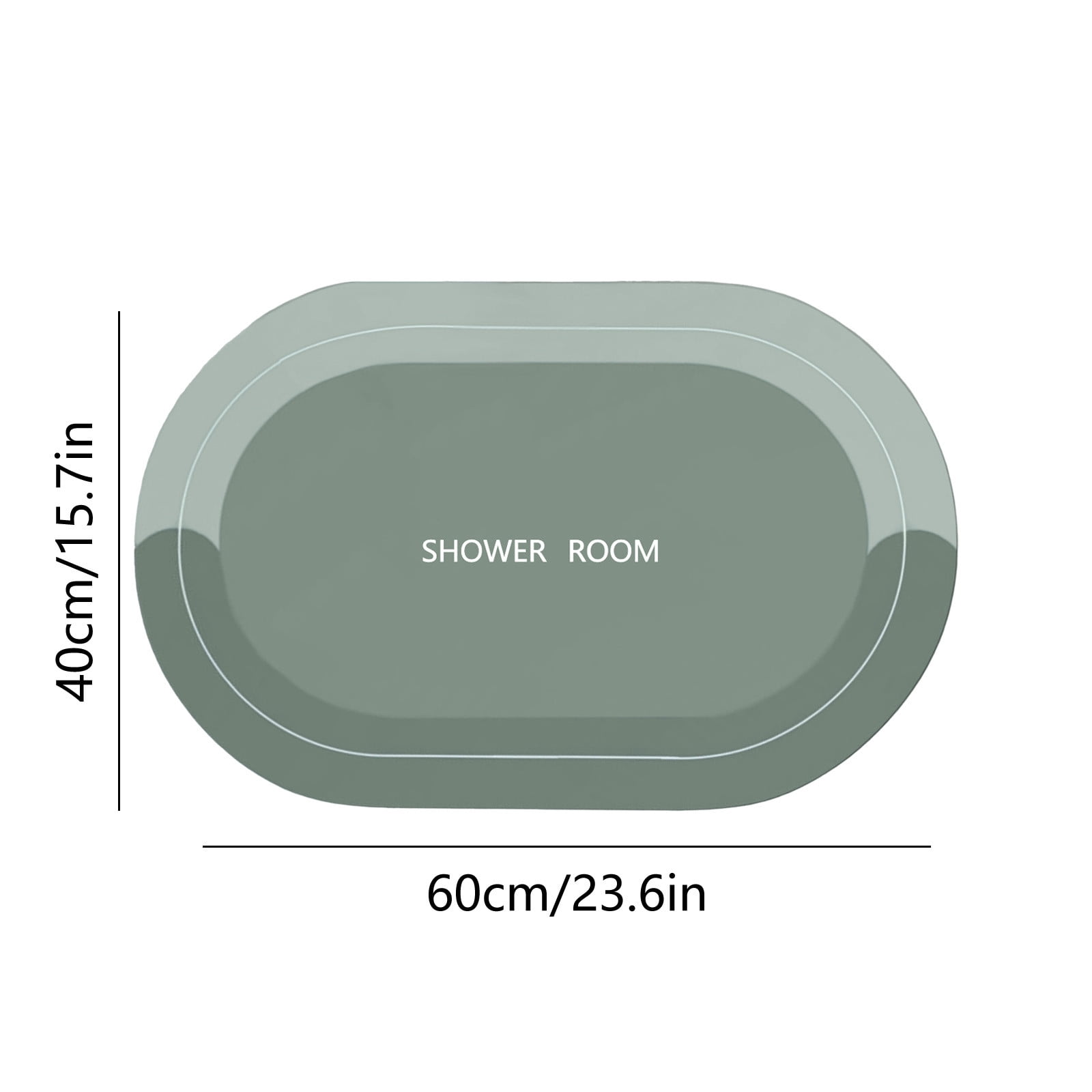PALIFEUR Oval Bathroom Rugs, Extra Soft Absorbent Bath Mat, 15.7
