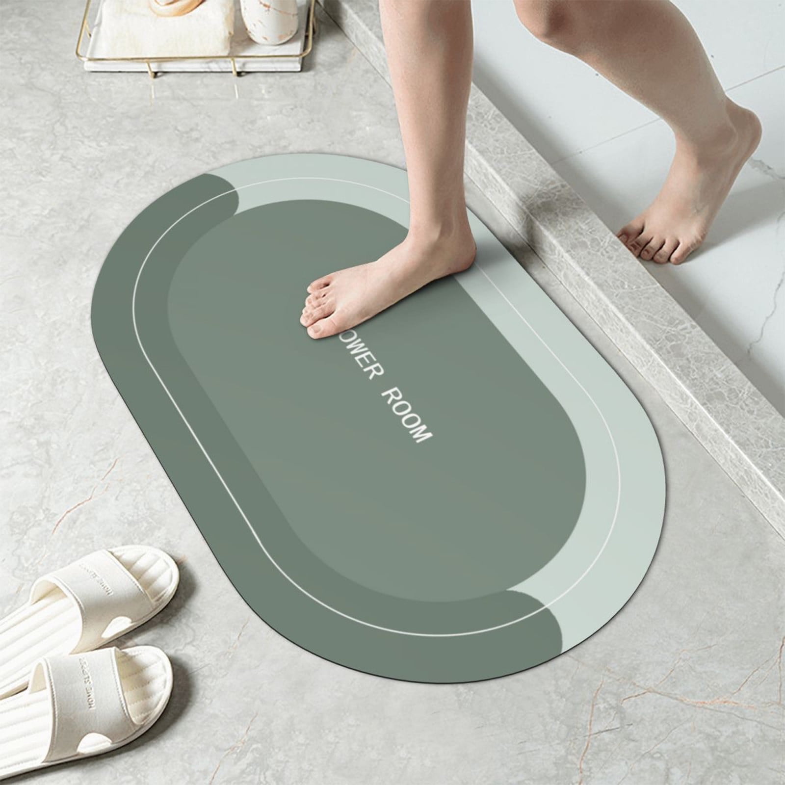 PALIFEUR Oval Bathroom Rugs, Extra Soft Absorbent Bath Mat, 15.7