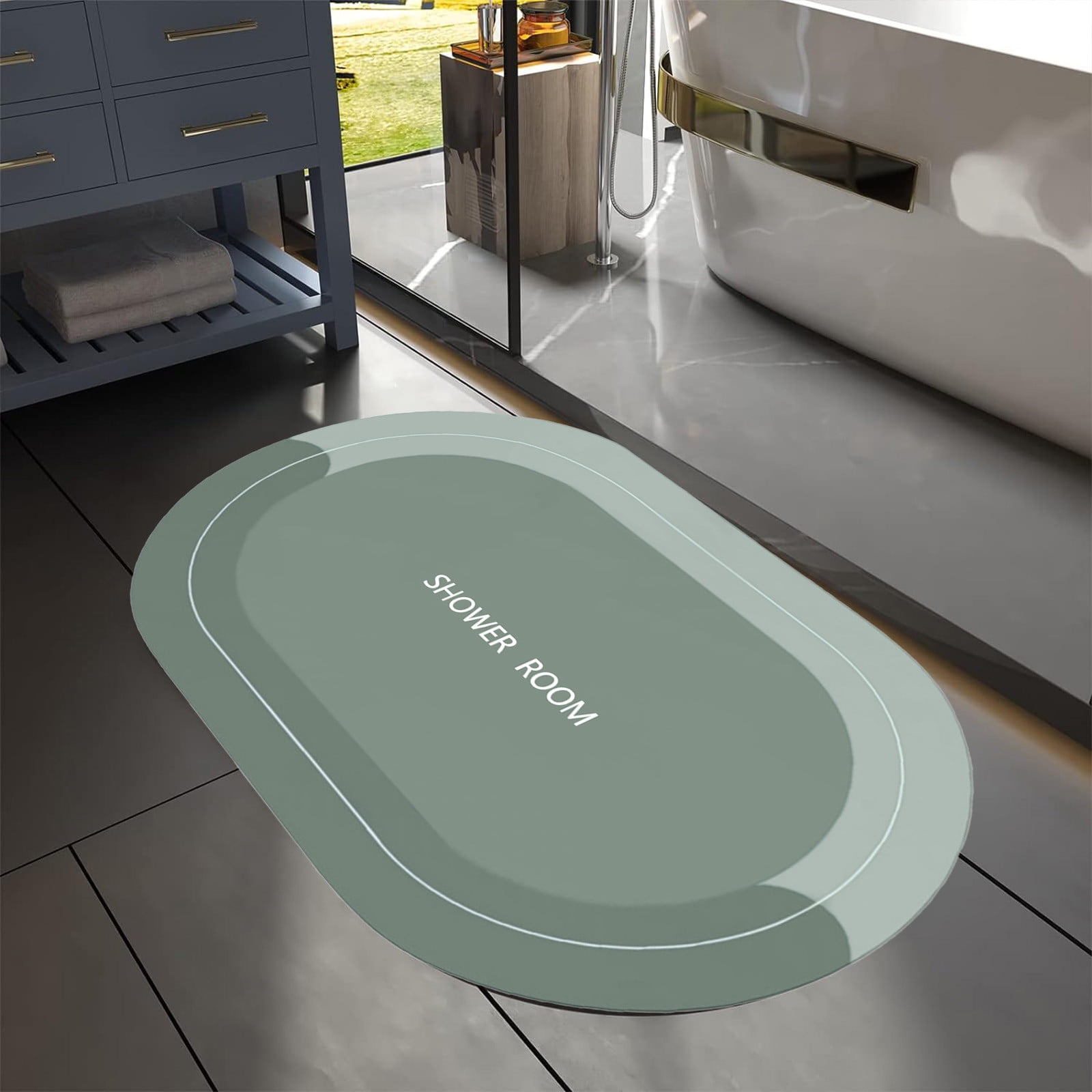 PALIFEUR Oval Bathroom Rugs, Extra Soft Absorbent Bath Mat, 15.7