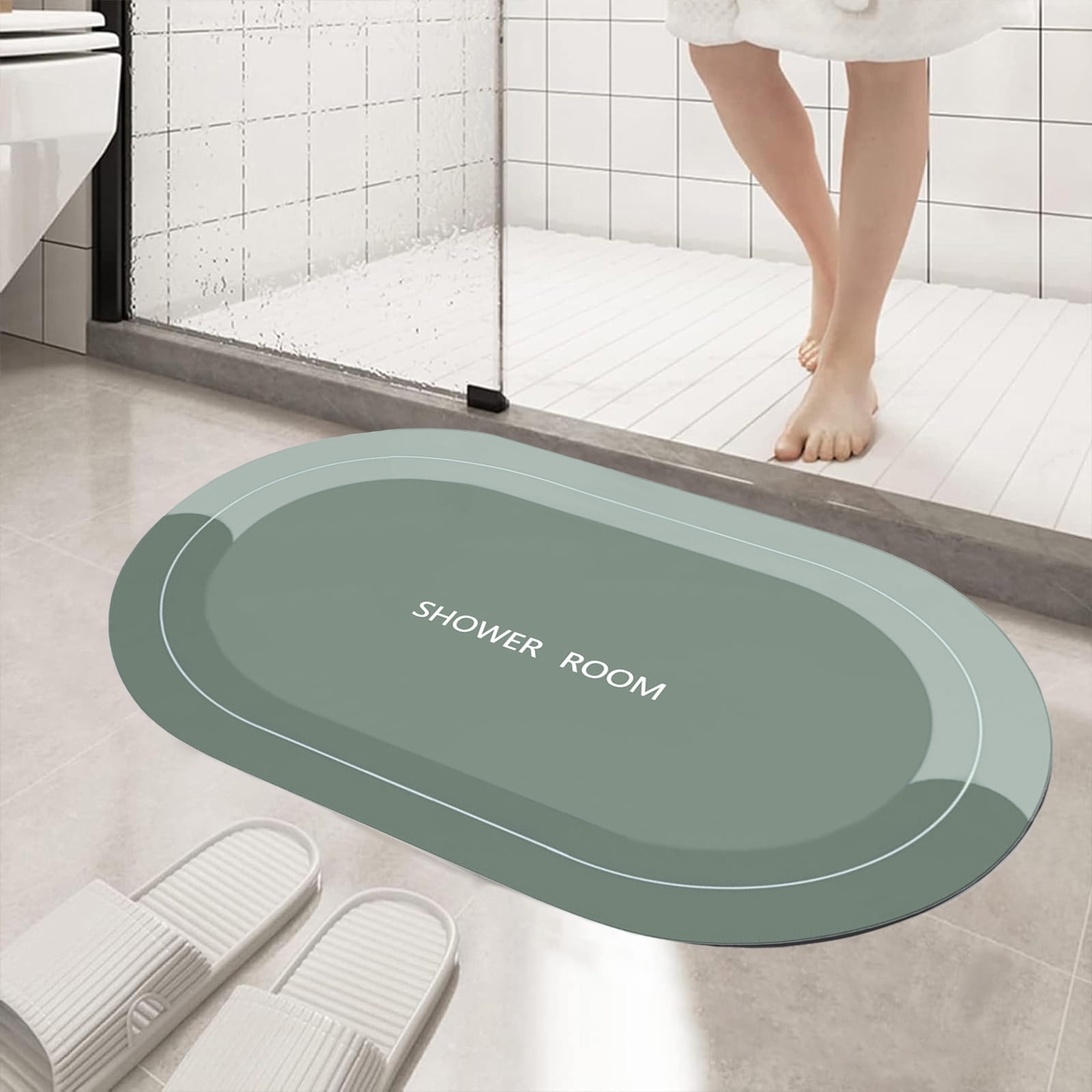 PALIFEUR Oval Bathroom Rugs, Extra Soft Absorbent Bath Mat, 15.7