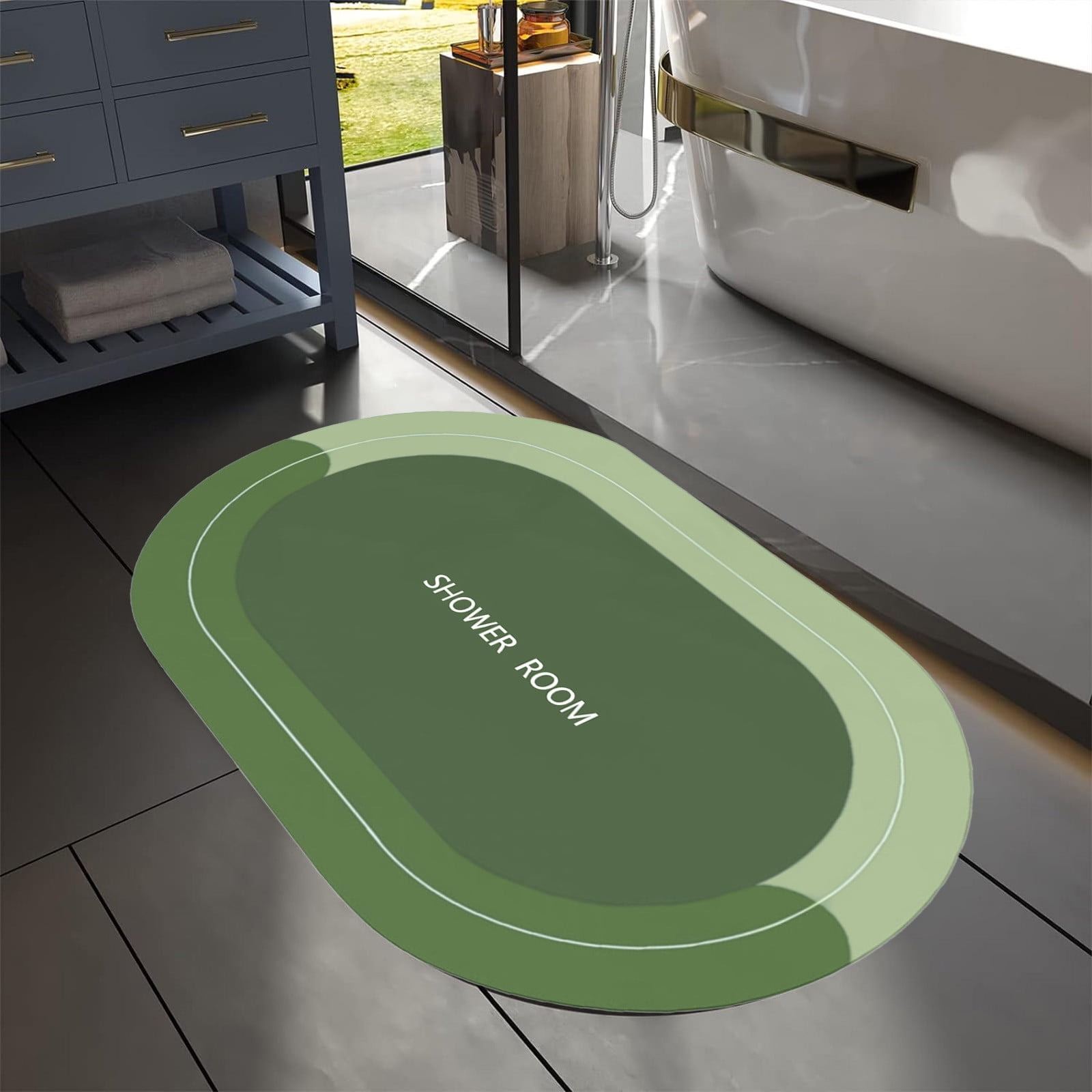 PALIFEUR Oval Bathroom Rugs, Extra Soft Absorbent Bath Mat, 15.7