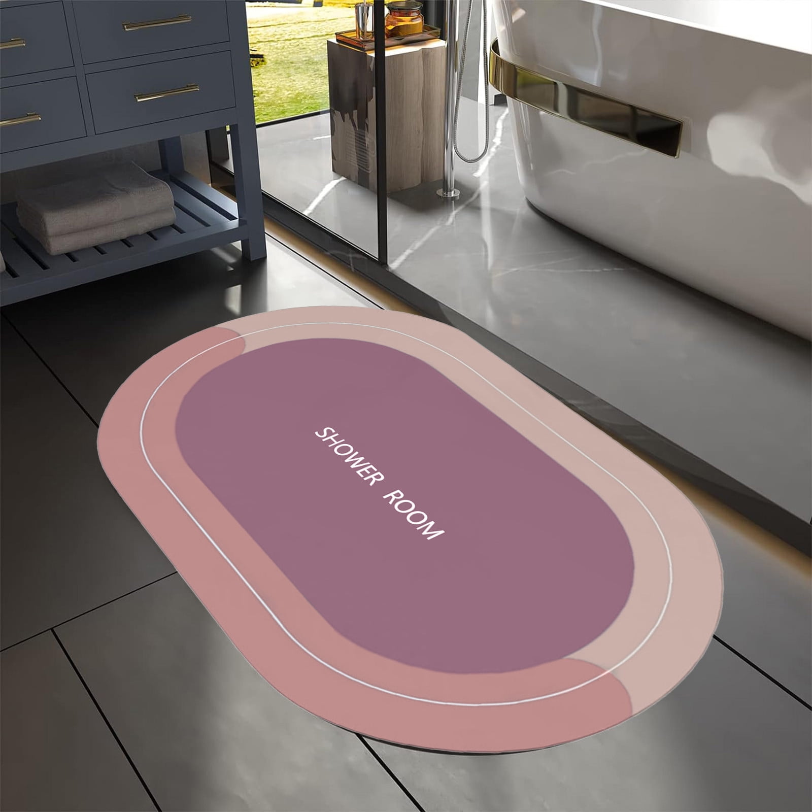 PALIFEUR Oval Bathroom Rugs, Extra Soft Absorbent Bath Mat, 15.7