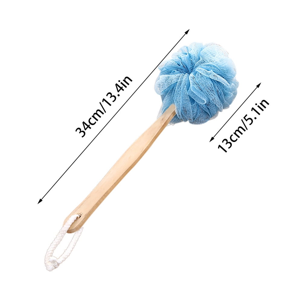 PALIFEUR Back Scrubber for Shower, Soft Loofah with Handle, Fluffyies Loofah on a Stick, Exfoliating Shower Sponge with Handle, Bath Brush, Shower Sponge Loofah Back Scrubber Blue - Image 2