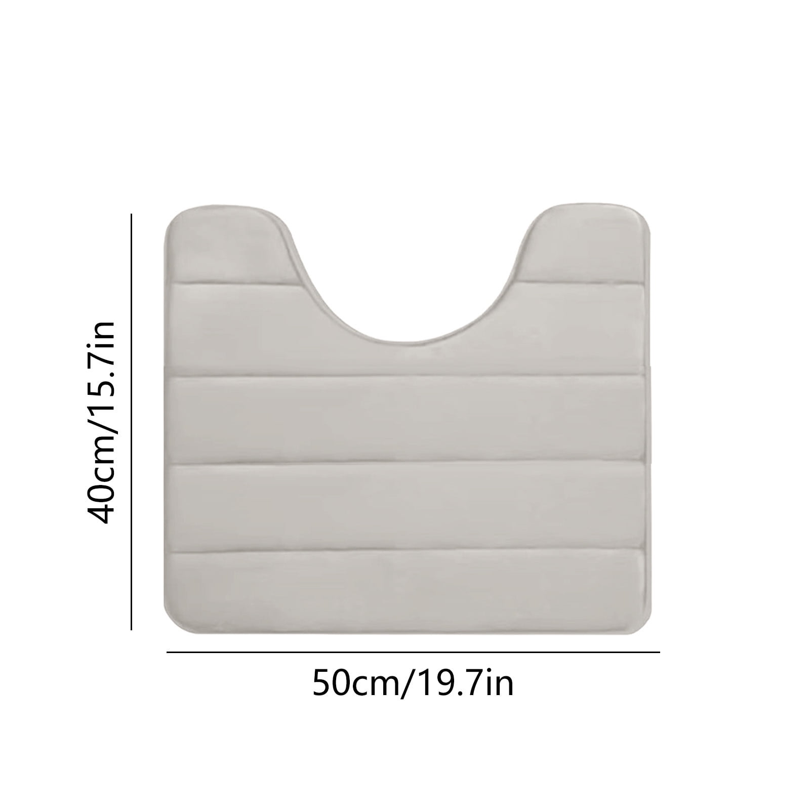PALIFEUR Memory Foam Toilet Rug, Non-Slip Bathroom Rugs, Toilet Rugs U Shaped Washable, Commode Contour Rug, Soft Comfortable Super Water Absorption #1_Beige - Image 3