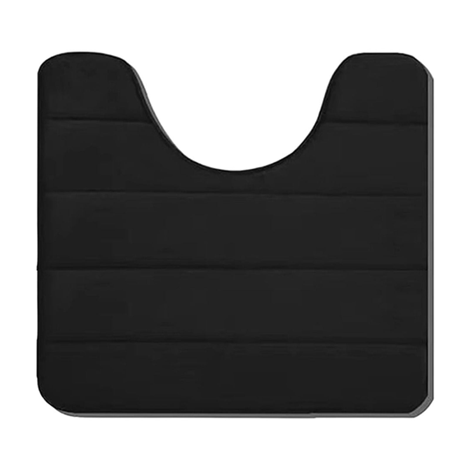 PALIFEUR Memory Foam Toilet Rug, Non-Slip Bathroom Rugs, Toilet Rugs U Shaped Washable, Commode Contour Rug, Soft Comfortable Super Water Absorption #1_Black - Image 2