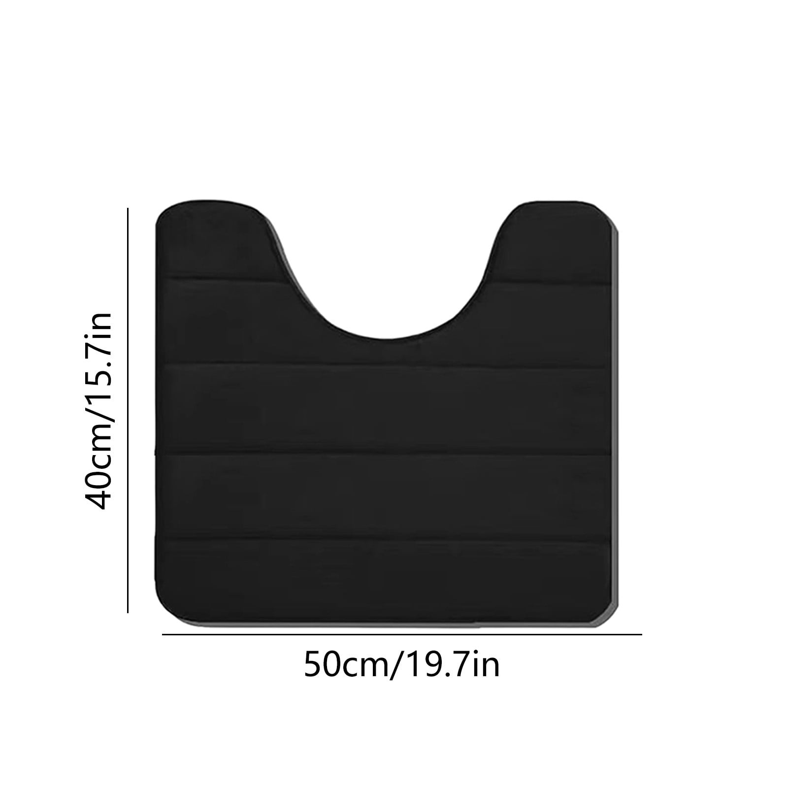 PALIFEUR Memory Foam Toilet Rug, Non-Slip Bathroom Rugs, Toilet Rugs U Shaped Washable, Commode Contour Rug, Soft Comfortable Super Water Absorption #1_Black - Image 3