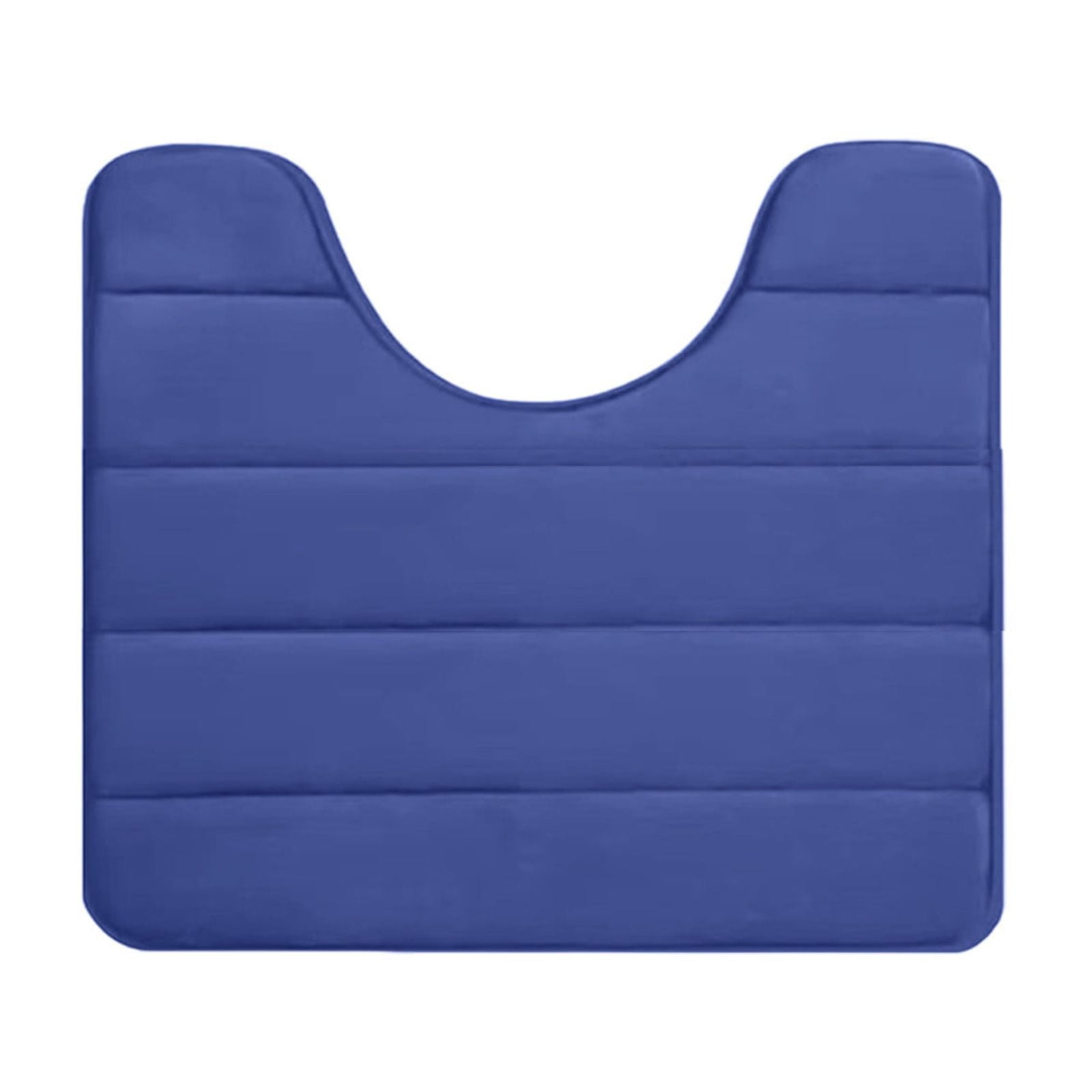 PALIFEUR Memory Foam Toilet Rug, Non-Slip Bathroom Rugs, Toilet Rugs U Shaped Washable, Commode Contour Rug, Soft Comfortable Super Water Absorption #1_Blue - Image 2