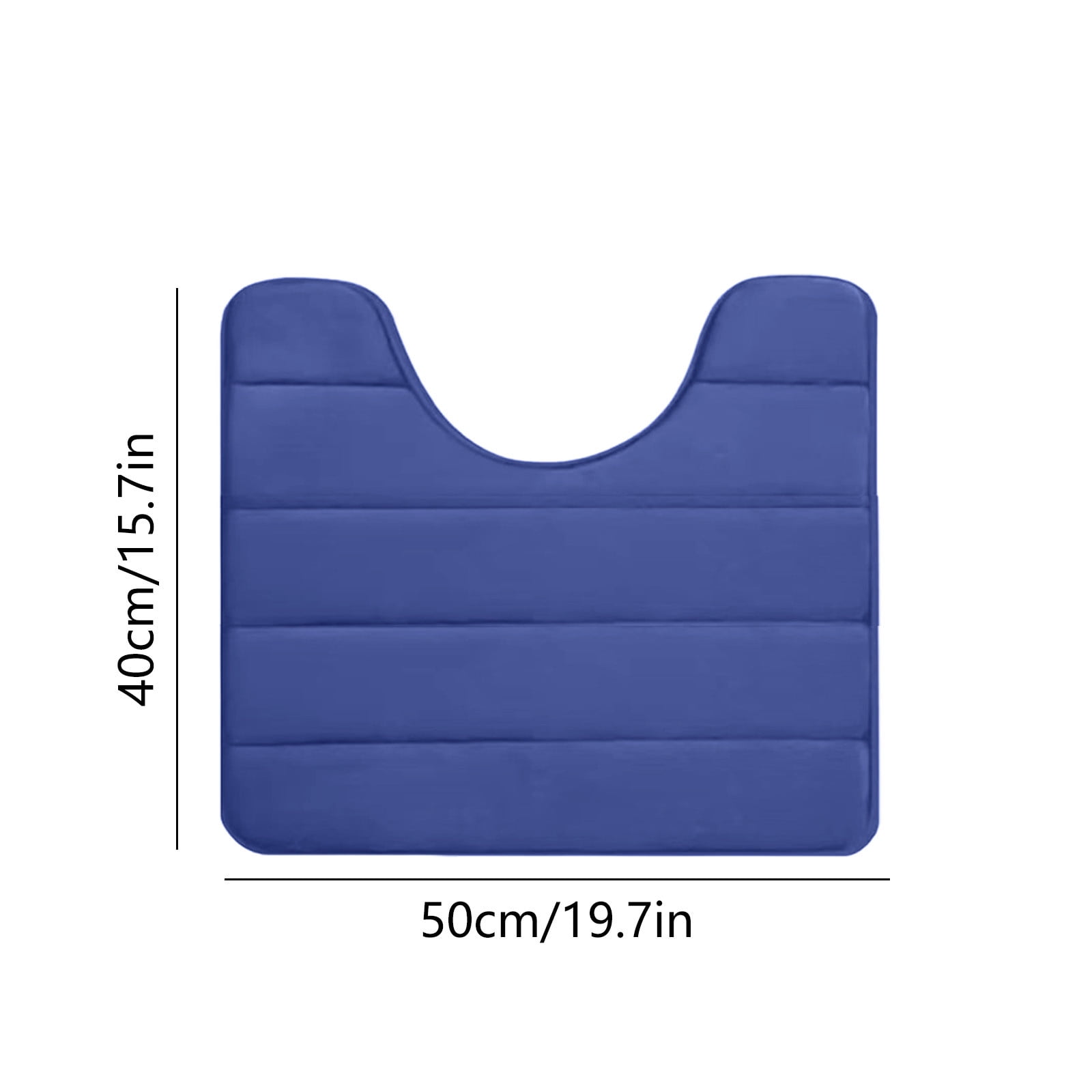 PALIFEUR Memory Foam Toilet Rug, Non-Slip Bathroom Rugs, Toilet Rugs U Shaped Washable, Commode Contour Rug, Soft Comfortable Super Water Absorption #1_Blue - Image 3