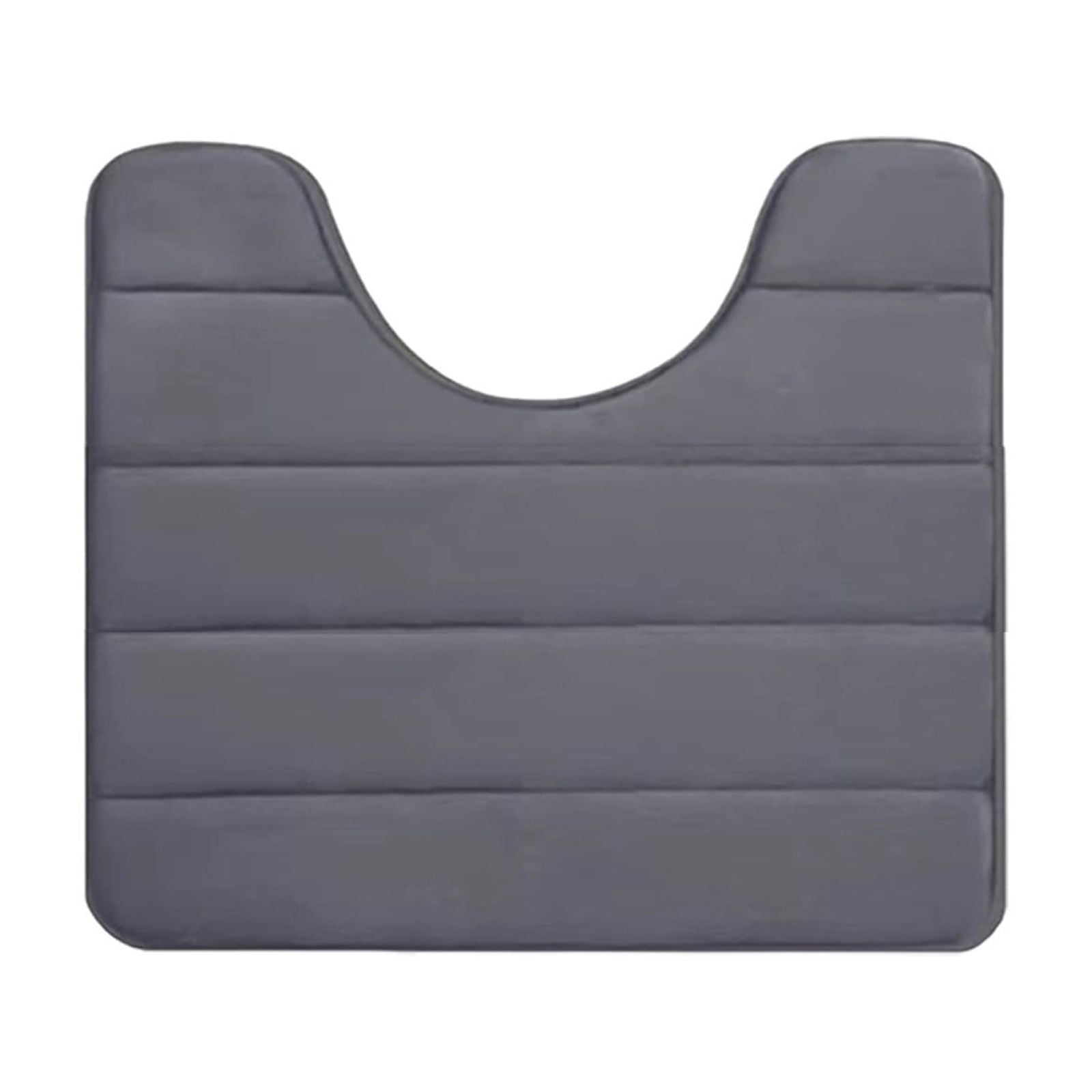 PALIFEUR Memory Foam Toilet Rug, Non-Slip Bathroom Rugs, Toilet Rugs U Shaped Washable, Commode Contour Rug, Soft Comfortable Super Water Absorption #1_Dark Gray - Image 2