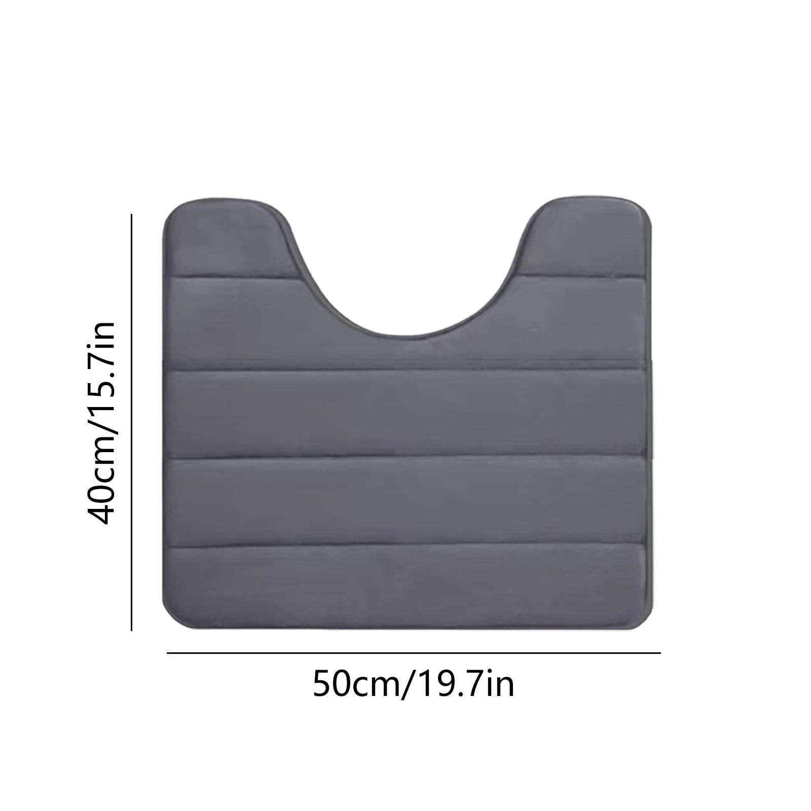 PALIFEUR Memory Foam Toilet Rug, Non-Slip Bathroom Rugs, Toilet Rugs U Shaped Washable, Commode Contour Rug, Soft Comfortable Super Water Absorption #1_Dark Gray - Image 3
