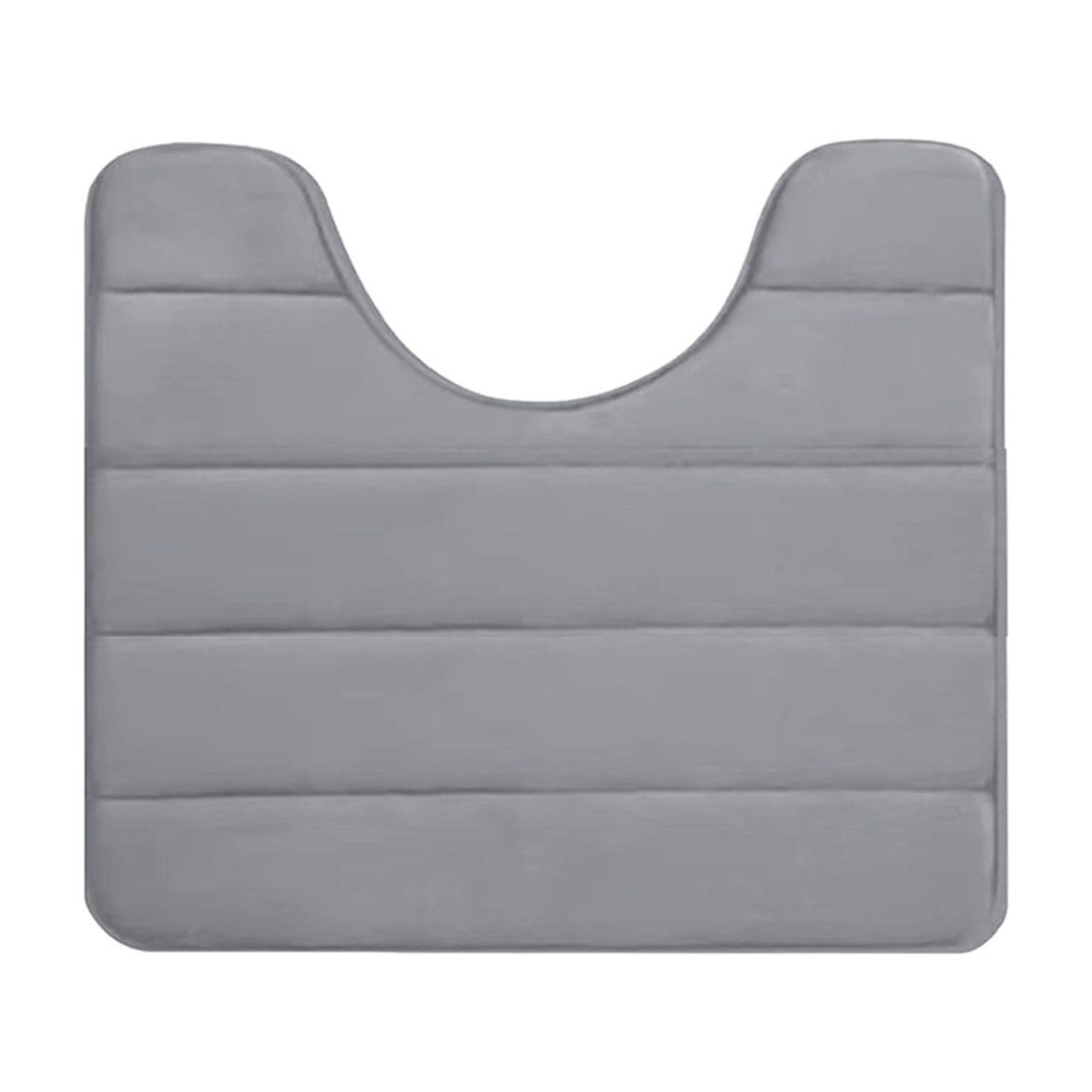 PALIFEUR Memory Foam Toilet Rug, Non-Slip Bathroom Rugs, Toilet Rugs U Shaped Washable, Commode Contour Rug, Soft Comfortable Super Water Absorption #1_Gray - Image 2
