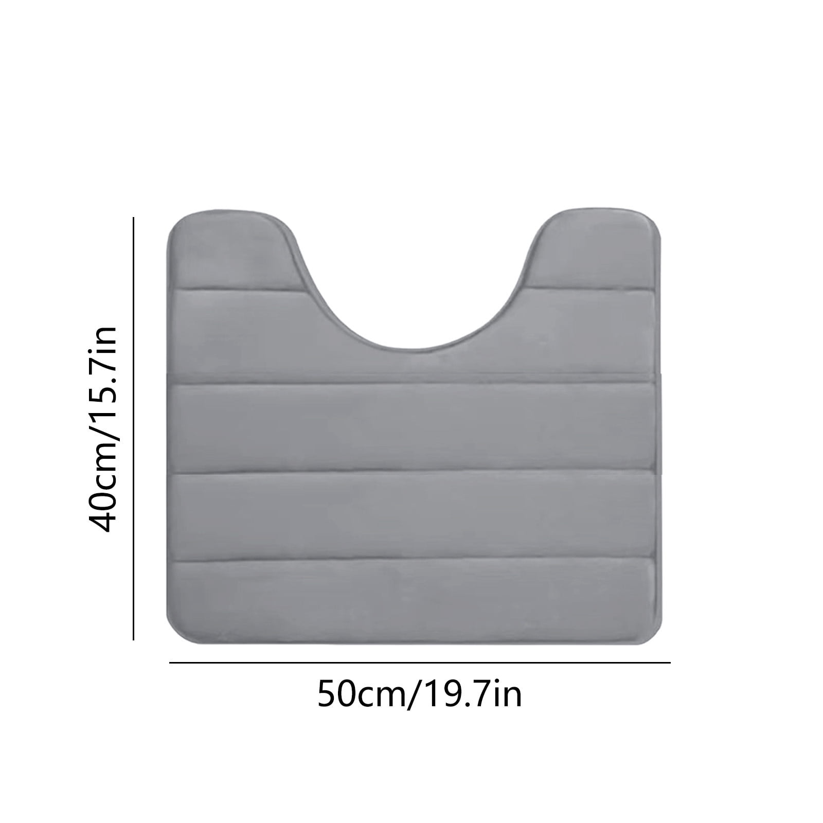PALIFEUR Memory Foam Toilet Rug, Non-Slip Bathroom Rugs, Toilet Rugs U Shaped Washable, Commode Contour Rug, Soft Comfortable Super Water Absorption #1_Gray - Image 3