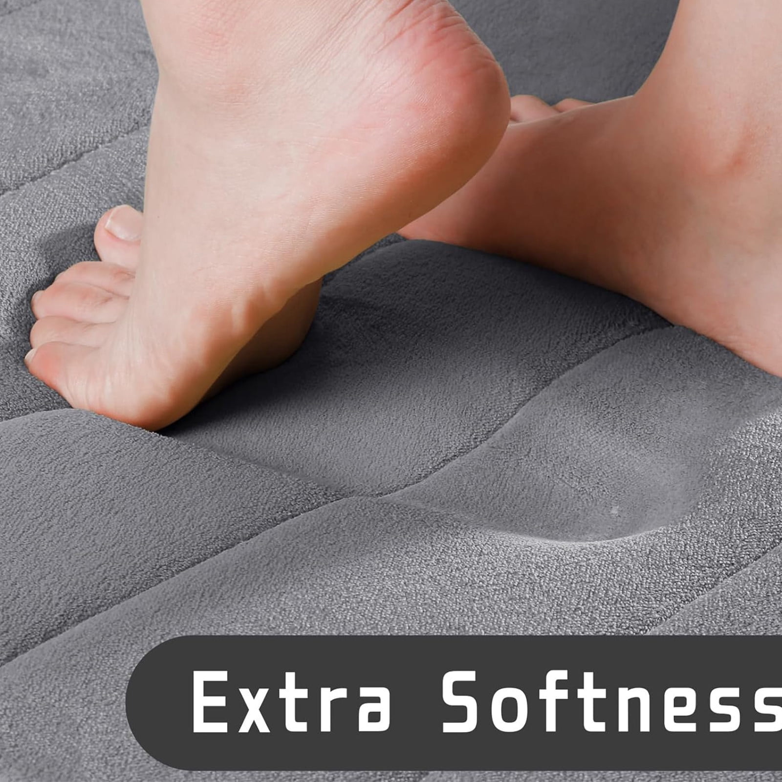 PALIFEUR Memory Foam Toilet Rug, Non-Slip Bathroom Rugs, Toilet Rugs U Shaped Washable, Commode Contour Rug, Soft Comfortable Super Water Absorption #1_Gray - Image 7
