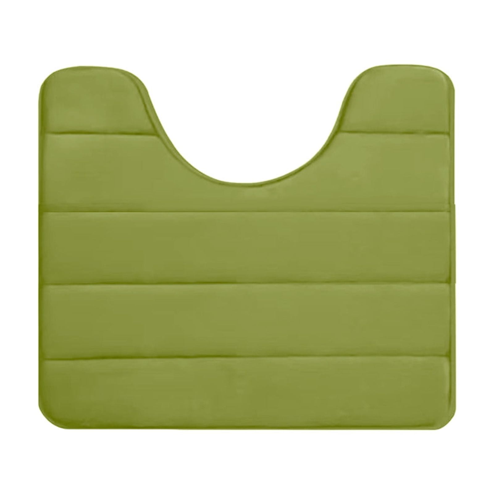PALIFEUR Memory Foam Toilet Rug, Non-Slip Bathroom Rugs, Toilet Rugs U Shaped Washable, Commode Contour Rug, Soft Comfortable Super Water Absorption #1_Green - Image 2