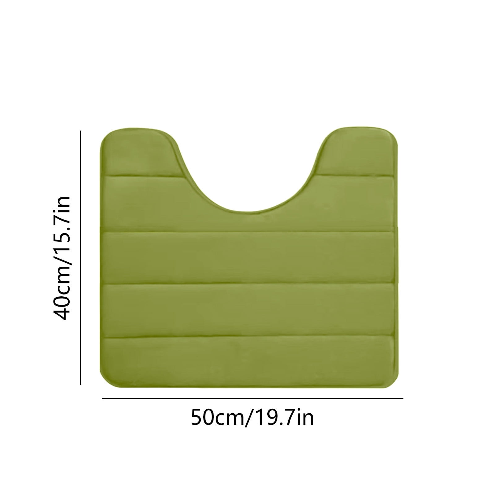 PALIFEUR Memory Foam Toilet Rug, Non-Slip Bathroom Rugs, Toilet Rugs U Shaped Washable, Commode Contour Rug, Soft Comfortable Super Water Absorption #1_Green - Image 3