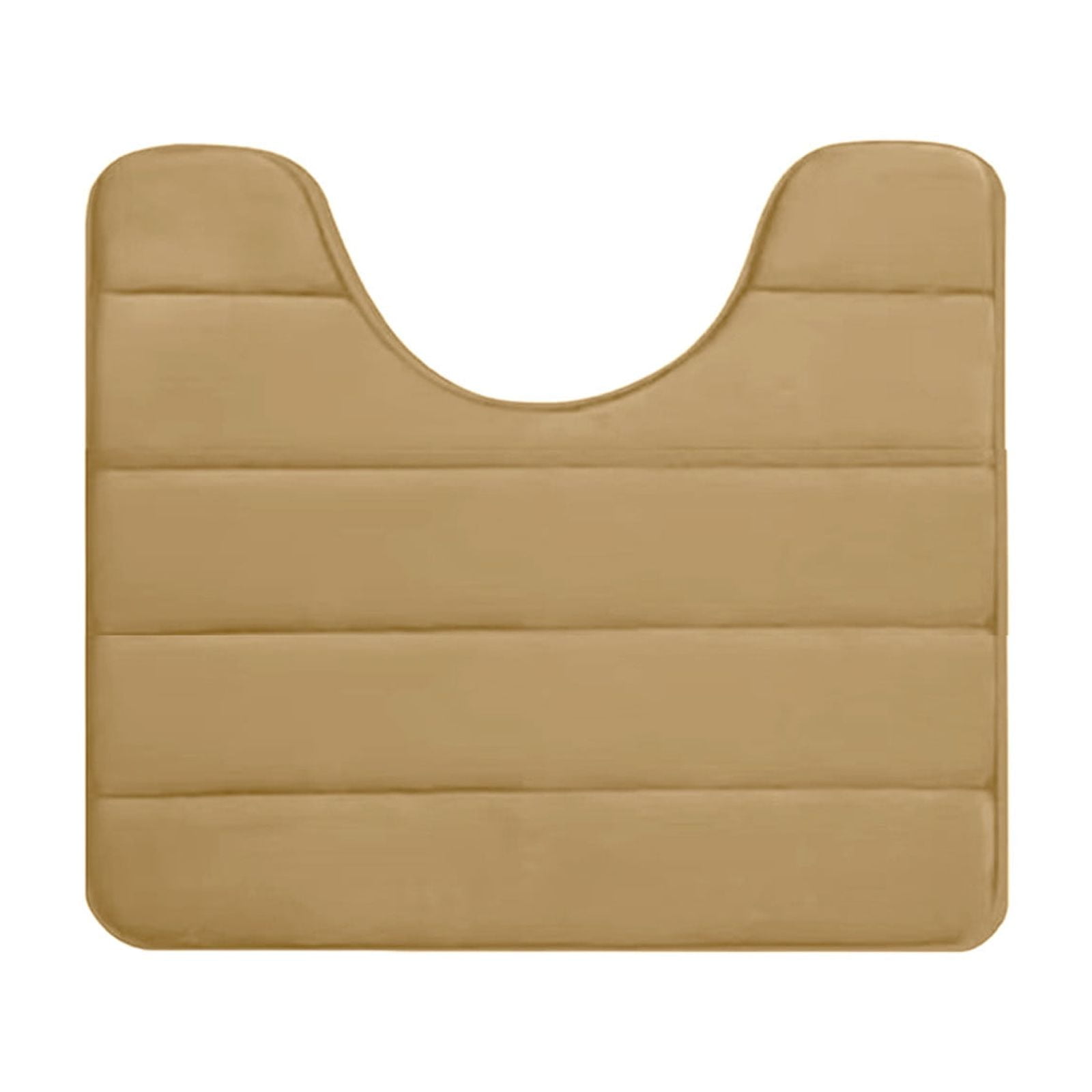 PALIFEUR Memory Foam Toilet Rug, Non-Slip Bathroom Rugs, Toilet Rugs U Shaped Washable, Commode Contour Rug, Soft Comfortable Super Water Absorption #1_Khaki - Image 2