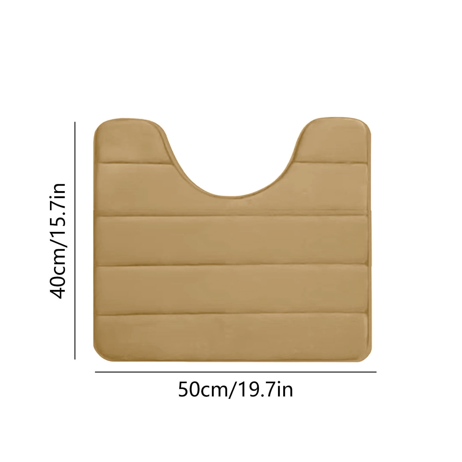 PALIFEUR Memory Foam Toilet Rug, Non-Slip Bathroom Rugs, Toilet Rugs U Shaped Washable, Commode Contour Rug, Soft Comfortable Super Water Absorption #1_Khaki - Image 3