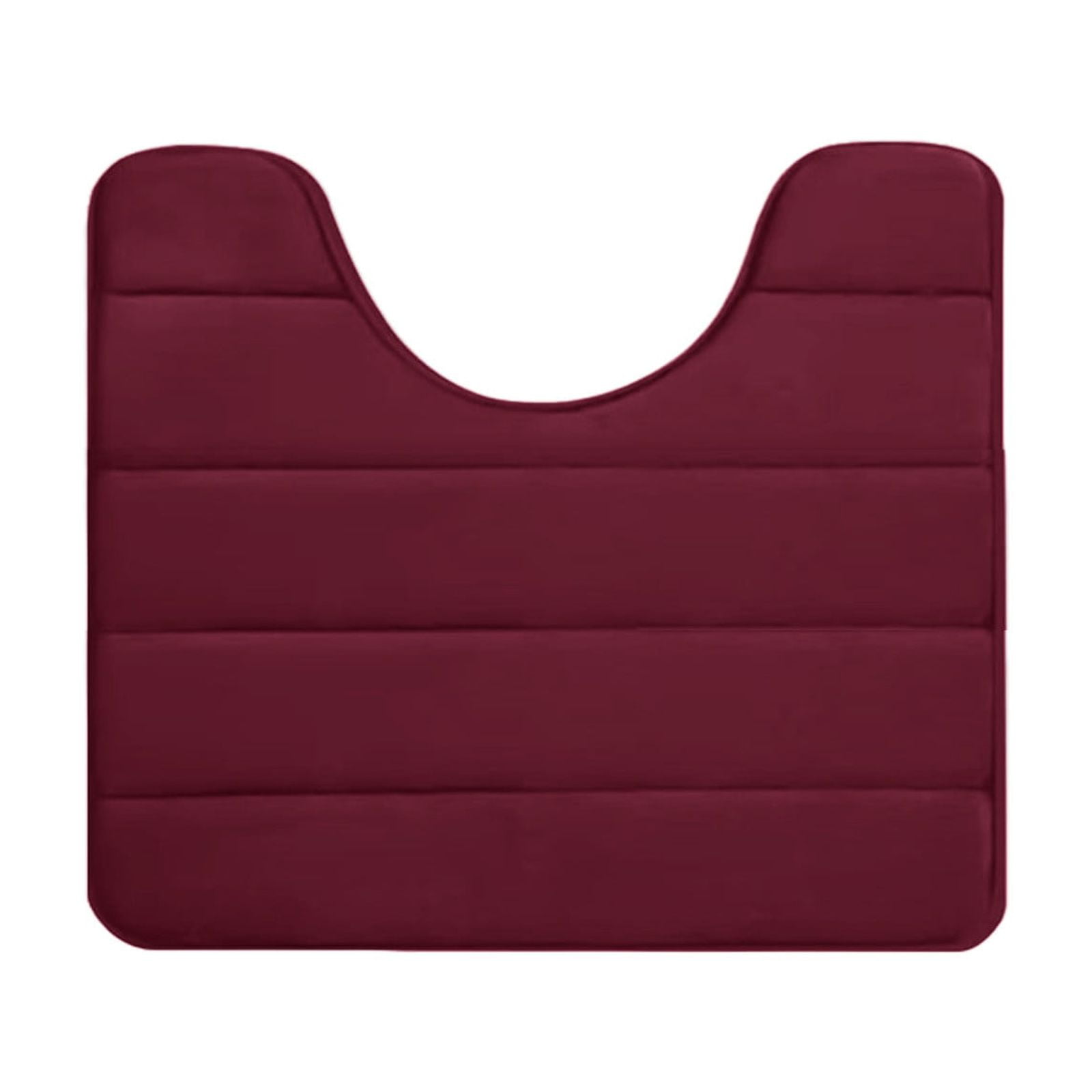 PALIFEUR Memory Foam Toilet Rug, Non-Slip Bathroom Rugs, Toilet Rugs U Shaped Washable, Commode Contour Rug, Soft Comfortable Super Water Absorption #1_Red - Image 2