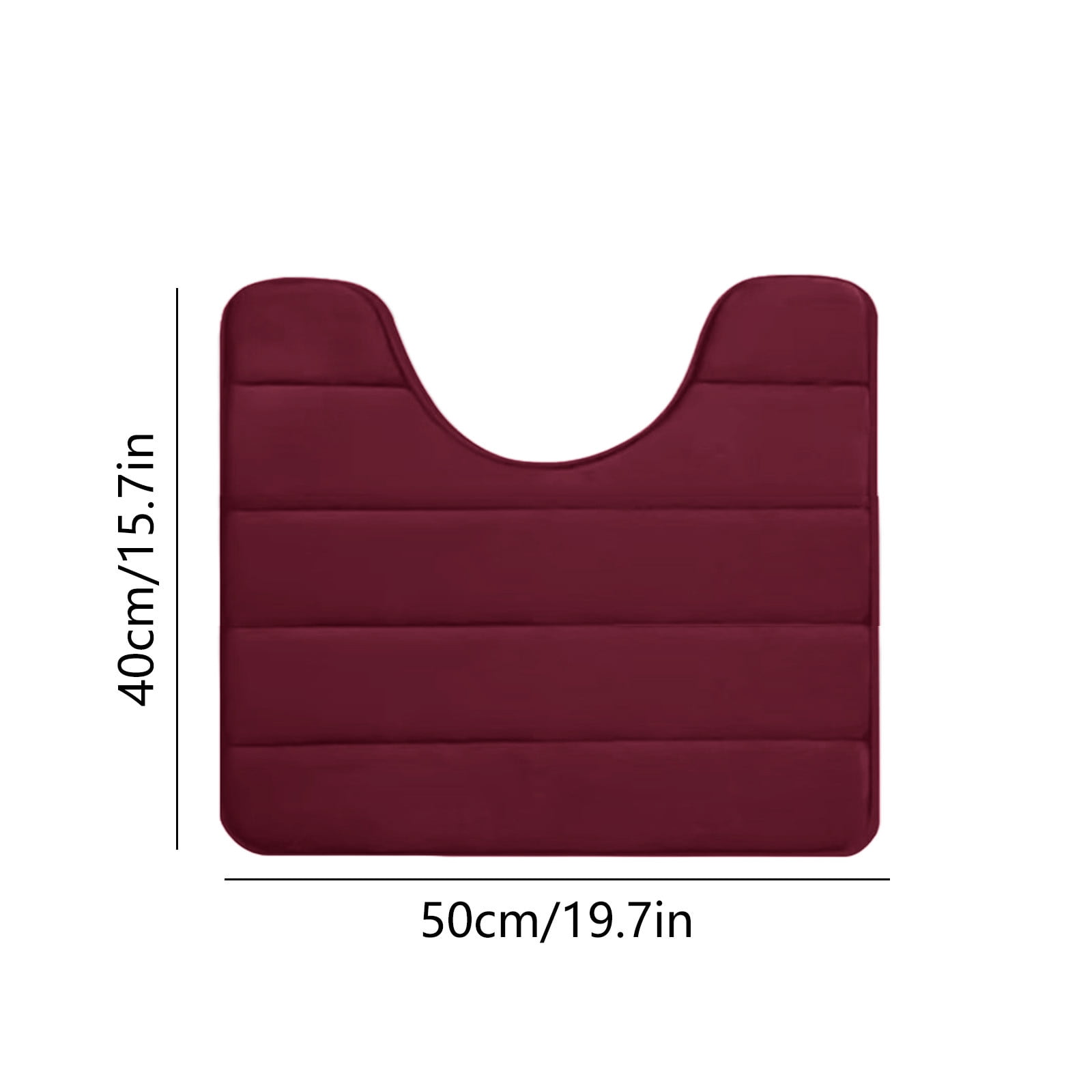 PALIFEUR Memory Foam Toilet Rug, Non-Slip Bathroom Rugs, Toilet Rugs U Shaped Washable, Commode Contour Rug, Soft Comfortable Super Water Absorption #1_Red - Image 3