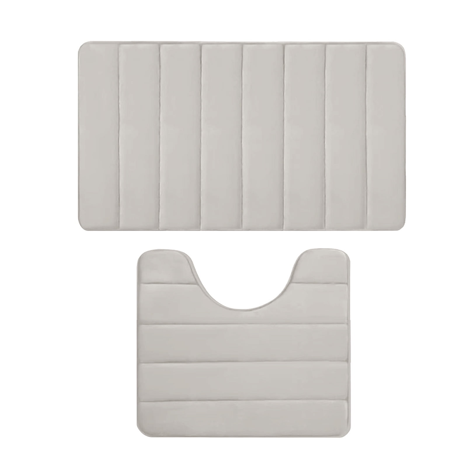 PALIFEUR Memory Foam Toilet Rug, Non-Slip Bathroom Rugs, Toilet Rugs U Shaped Washable, Commode Contour Rug, Soft Comfortable Super Water Absorption #2_Beige - Image 2