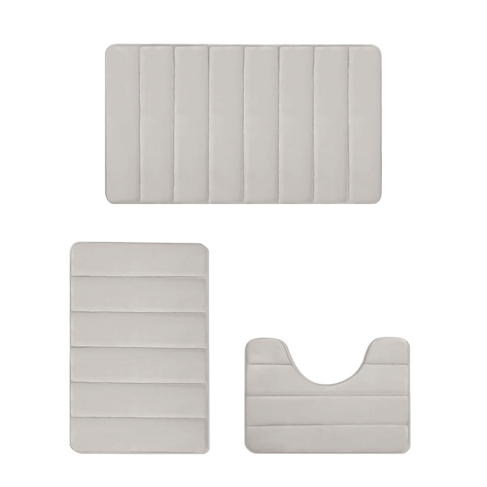 PALIFEUR Memory Foam Toilet Rug, Non-Slip Bathroom Rugs, Toilet Rugs U Shaped Washable, Commode Contour Rug, Soft Comfortable Super Water Absorption #3_Beige - Image 2