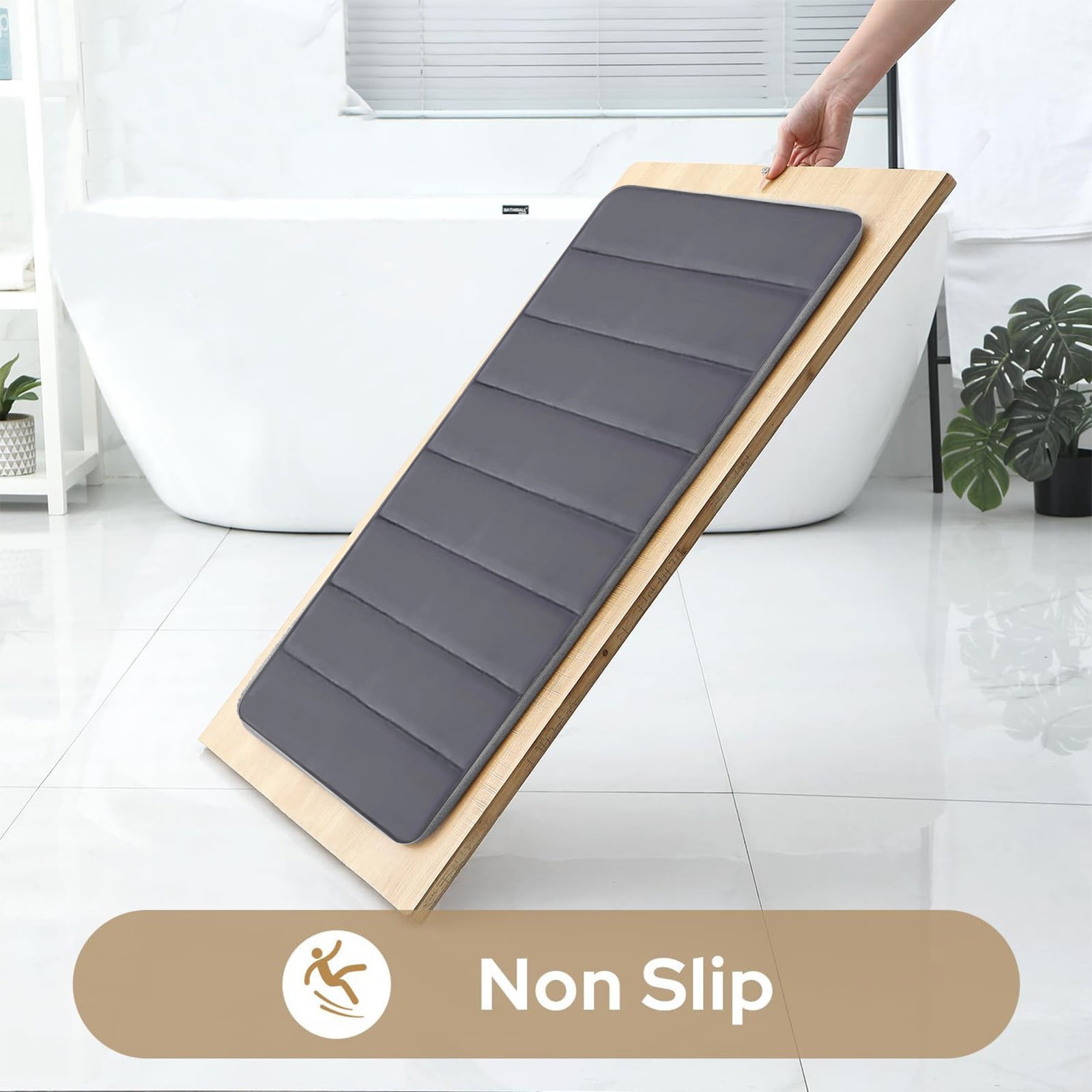 PALIFEUR Memory Foam Toilet Rug, Non-Slip Bathroom Rugs, Toilet Rugs U Shaped Washable, Commode Contour Rug, Soft Comfortable Super Water Absorption #3_Dark Gray - Image 6