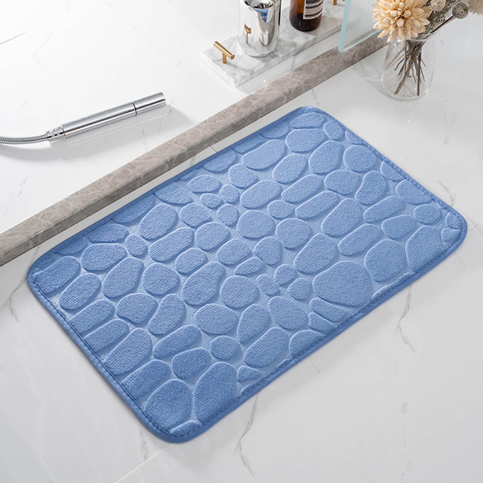 Dmlowu Bathroom Rugs - Ultra Absorbent Non-Slip Floor Bath Mat, Super Soft Shower Mat for Bath Tub, Machine Washable 16x24