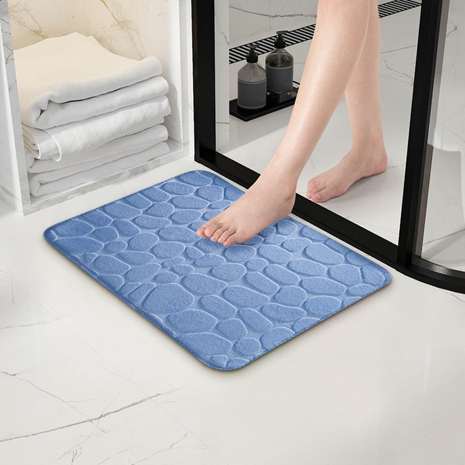 Dmlowu Bathroom Rugs - Ultra Absorbent Non-Slip Floor Bath Mat, Super Soft Shower Mat for Bath Tub, Machine Washable 16x24