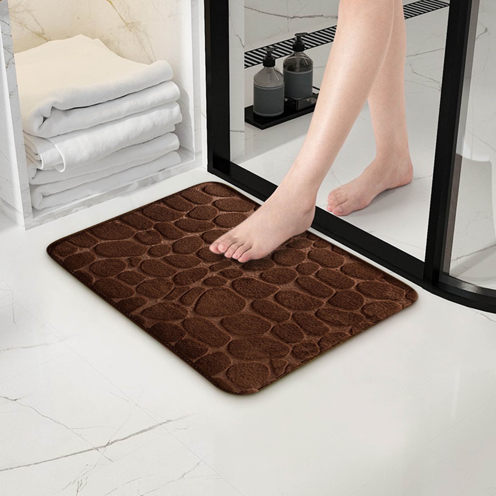 Dmlowu Bathroom Rugs - Ultra Absorbent Non-Slip Floor Bath Mat, Super Soft Shower Mat for Bath Tub, Machine Washable 16x24