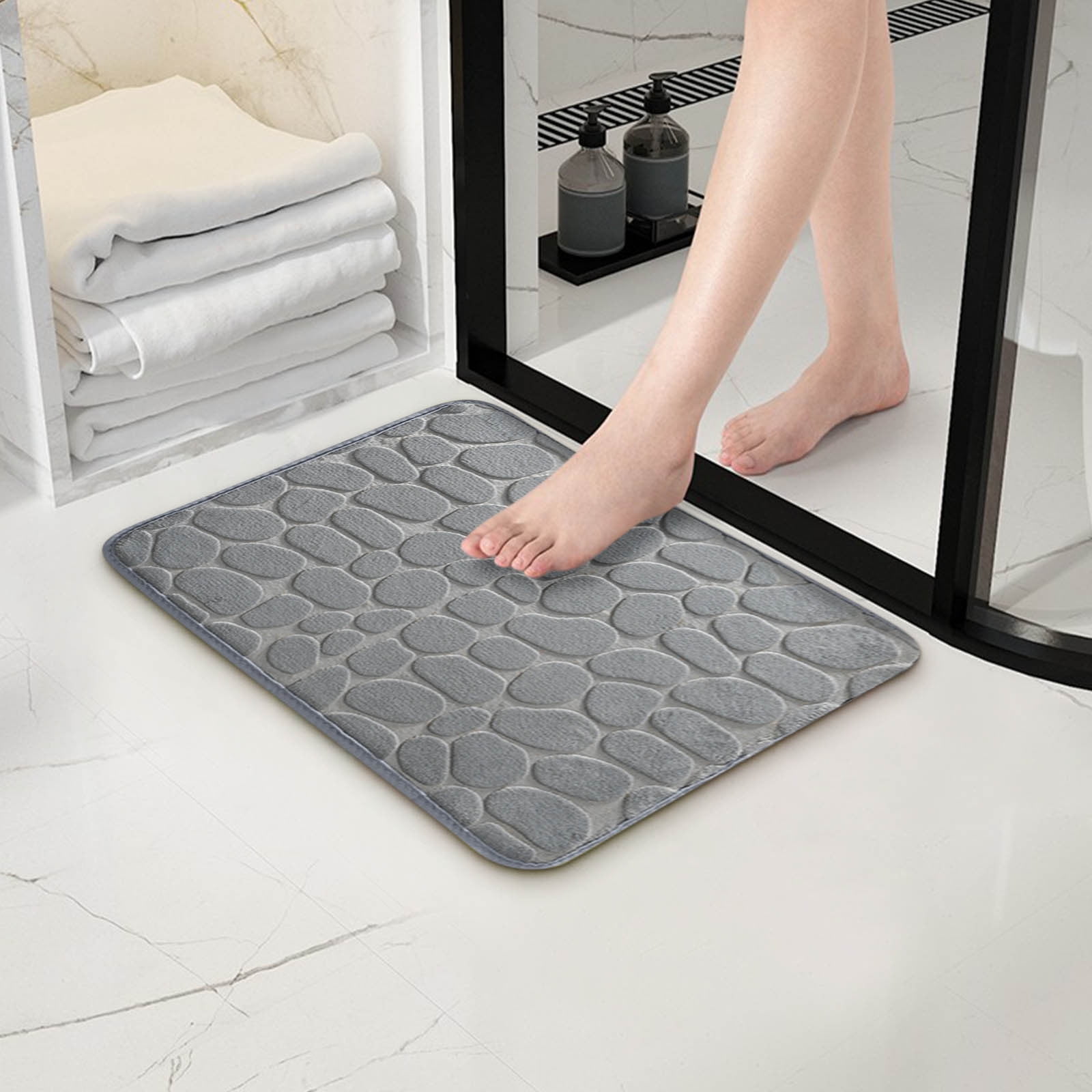 Dmlowu Bathroom Rugs - Ultra Absorbent Non-Slip Floor Bath Mat, Super Soft Shower Mat for Bath Tub, Machine Washable 16x24