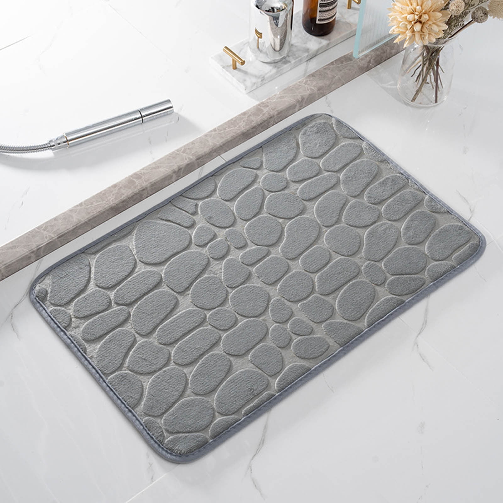 Dmlowu Bathroom Rugs - Ultra Absorbent Non-Slip Floor Bath Mat, Super Soft Shower Mat for Bath Tub, Machine Washable 16x24
