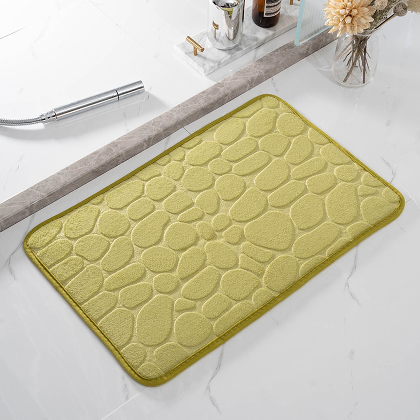 Dmlowu Bathroom Rugs - Ultra Absorbent Non-Slip Floor Bath Mat, Super Soft Shower Mat for Bath Tub, Machine Washable 16x24