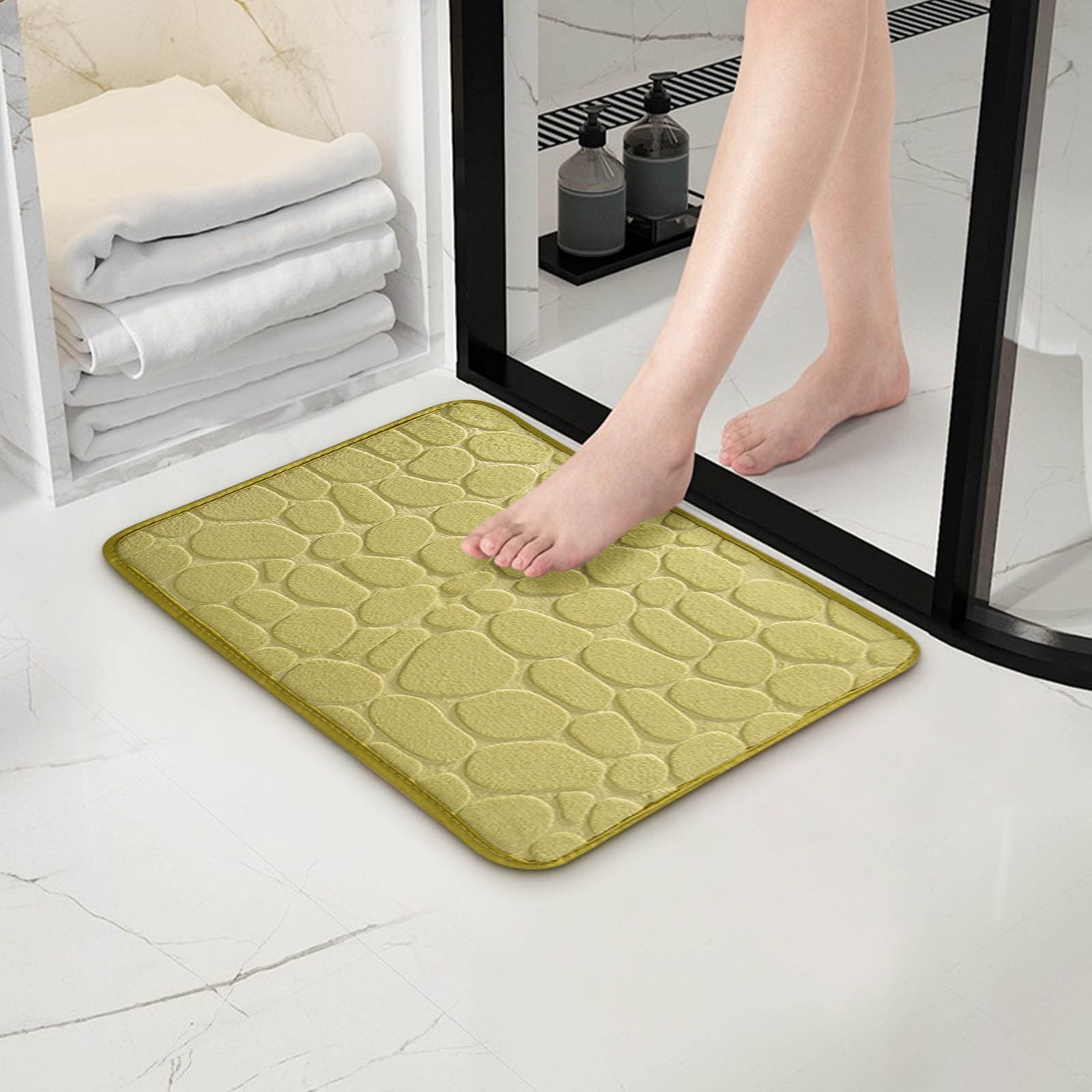Dmlowu Bathroom Rugs - Ultra Absorbent Non-Slip Floor Bath Mat, Super Soft Shower Mat for Bath Tub, Machine Washable 16x24