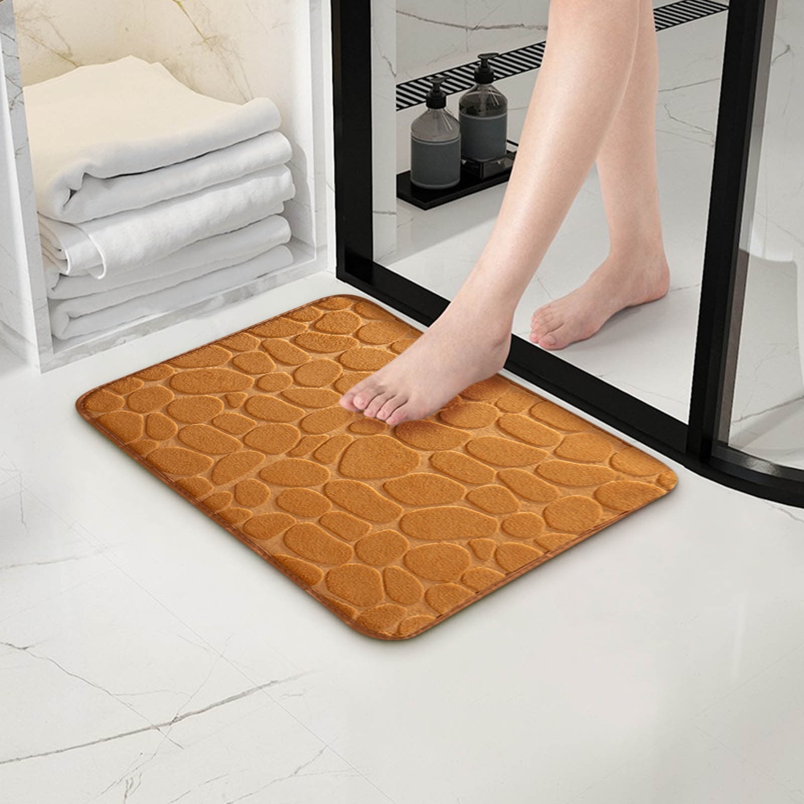Dmlowu Bathroom Rugs - Ultra Absorbent Non-Slip Floor Bath Mat, Super Soft Shower Mat for Bath Tub, Machine Washable 16x24