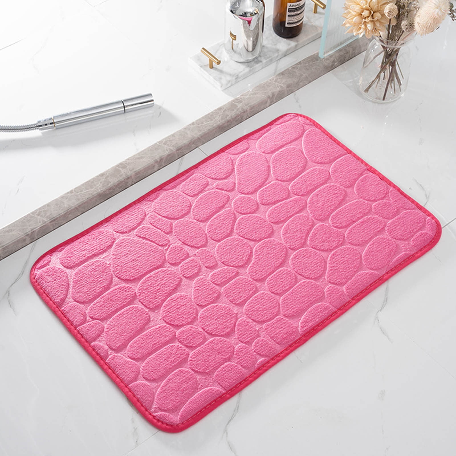 Dmlowu Bathroom Rugs - Ultra Absorbent Non-Slip Floor Bath Mat, Super Soft Shower Mat for Bath Tub, Machine Washable 16x24