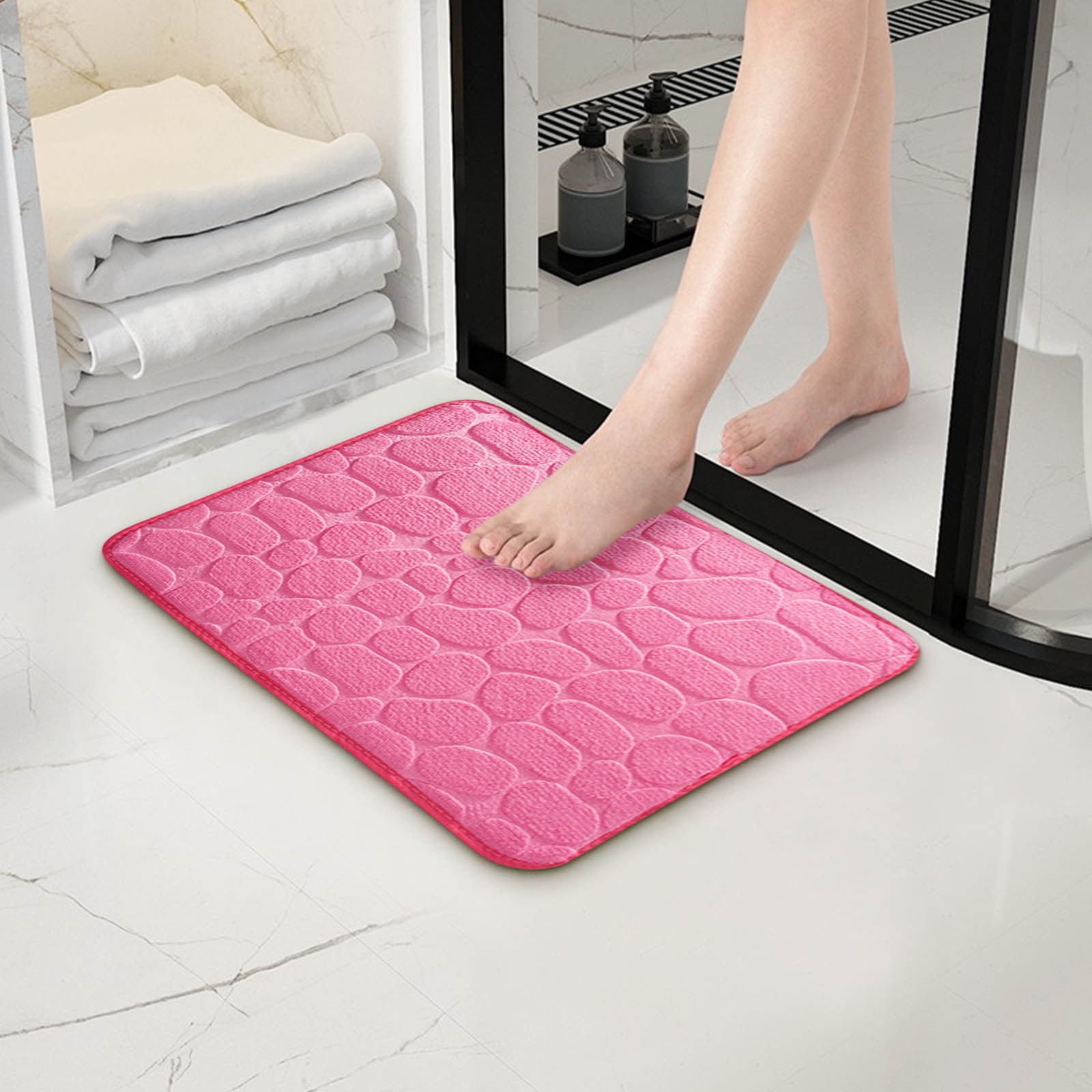 Dmlowu Bathroom Rugs - Ultra Absorbent Non-Slip Floor Bath Mat, Super Soft Shower Mat for Bath Tub, Machine Washable 16x24